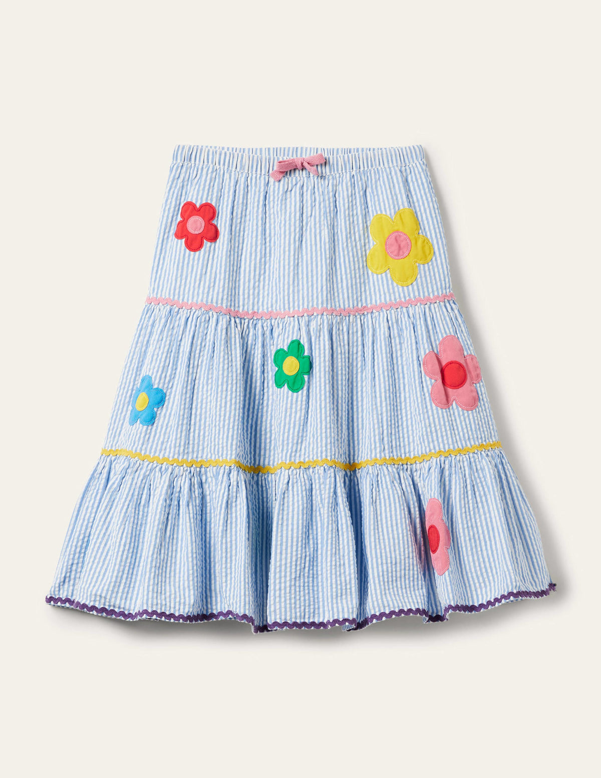 Midi Skirt-Surfboard Blue/Ivory Ticking-1