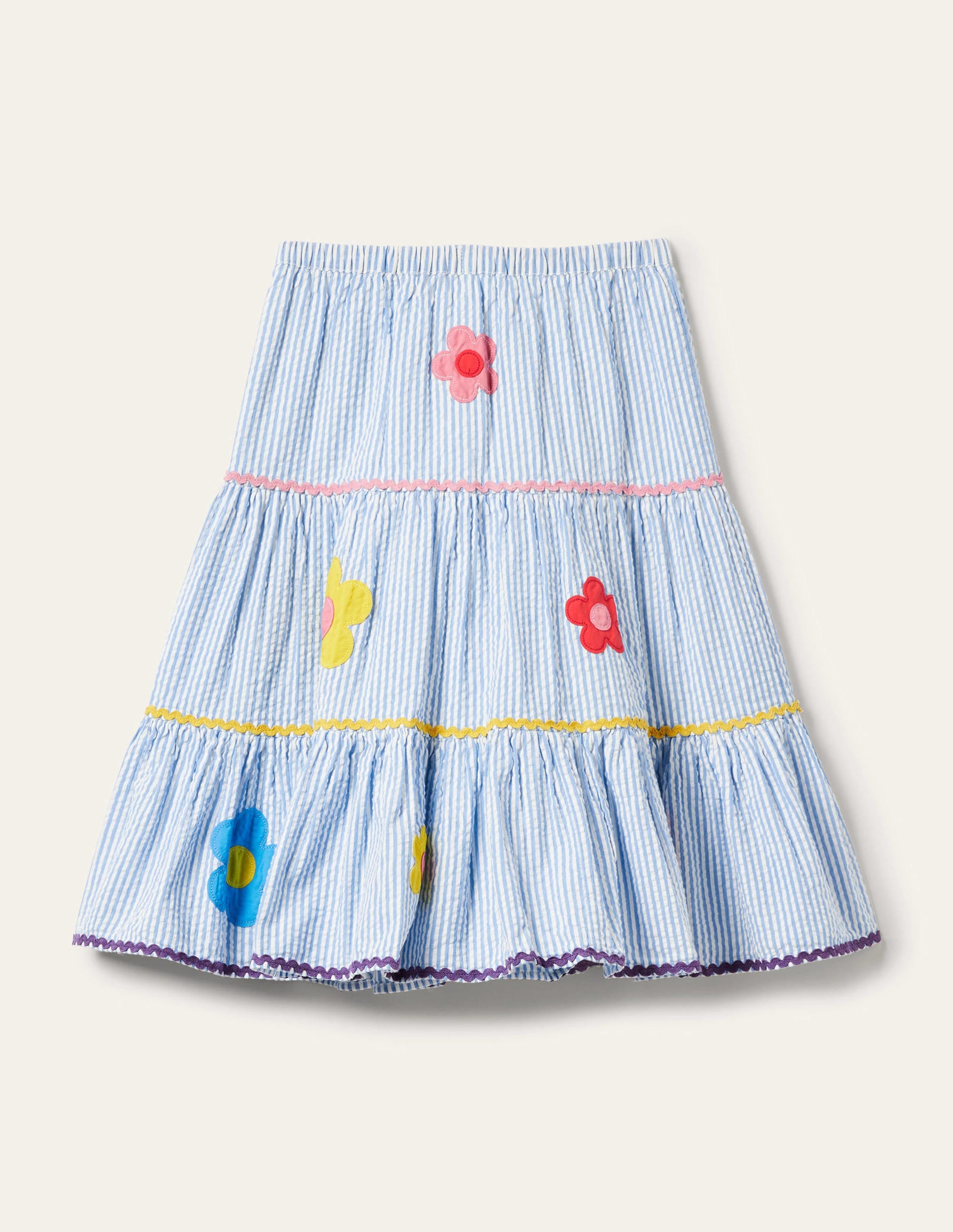 Midi Skirt-Surfboard Blue/Ivory Ticking - Image 2