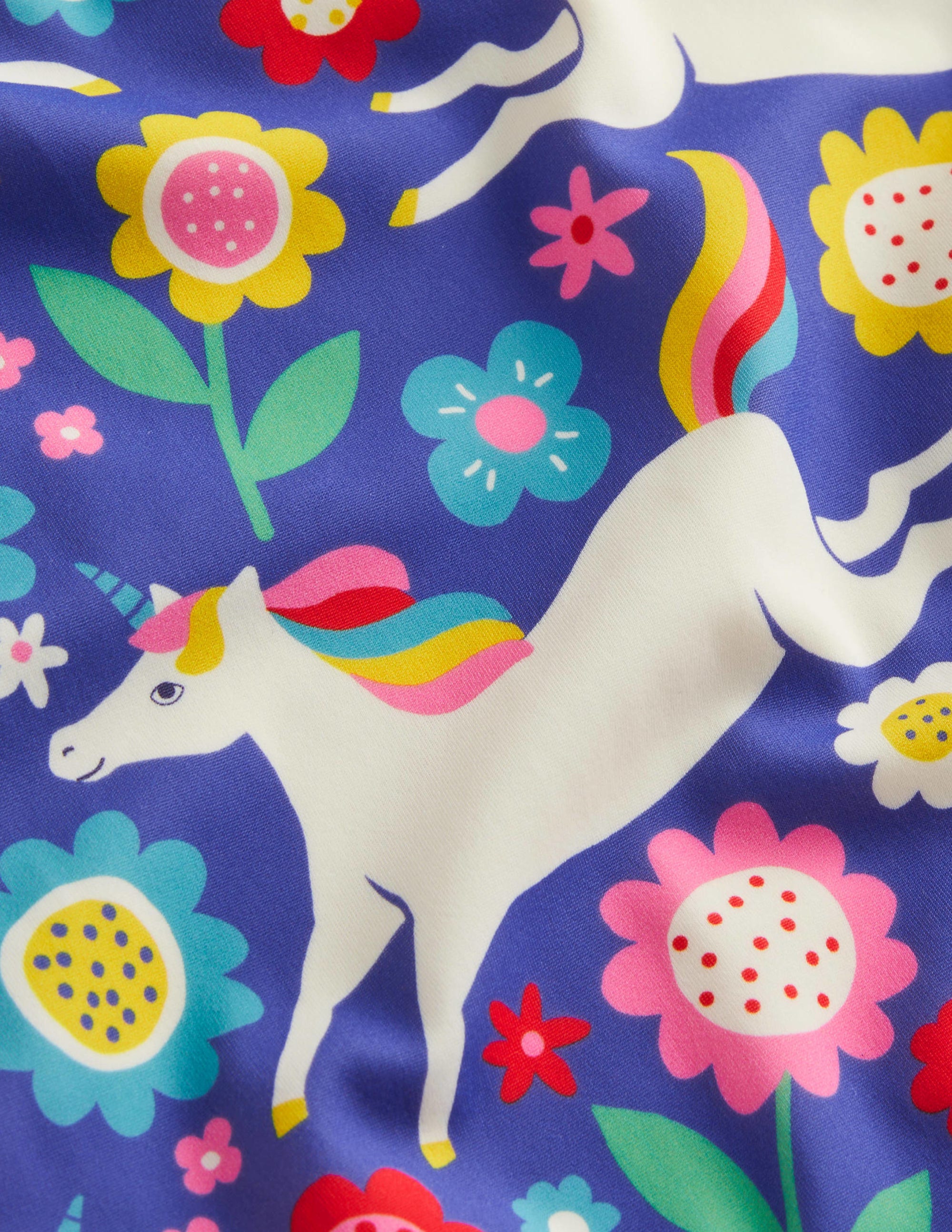 Cross-back Printed Swimsuit-Bluebell Unicorn Floral - Image 3