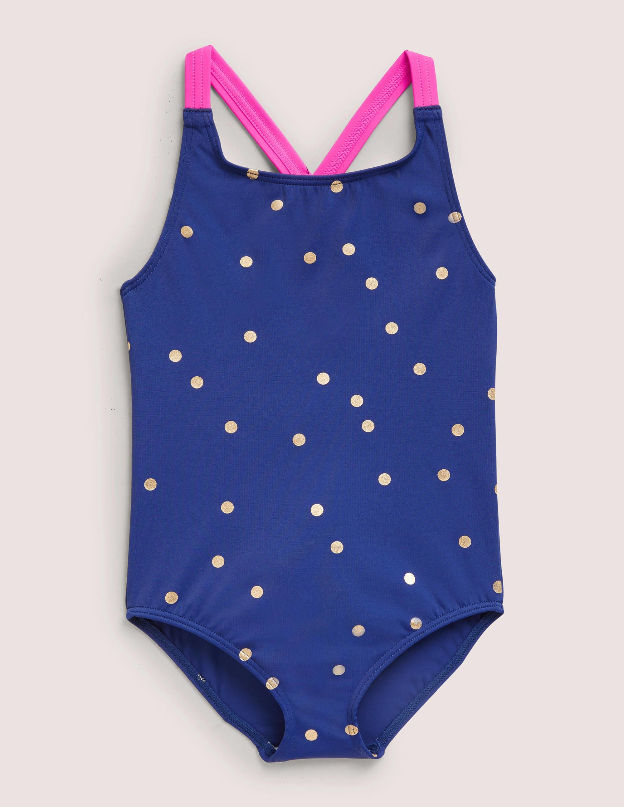 Cross-back Printed Swimsuit-Harmony Blue Gold Spot - Image 1