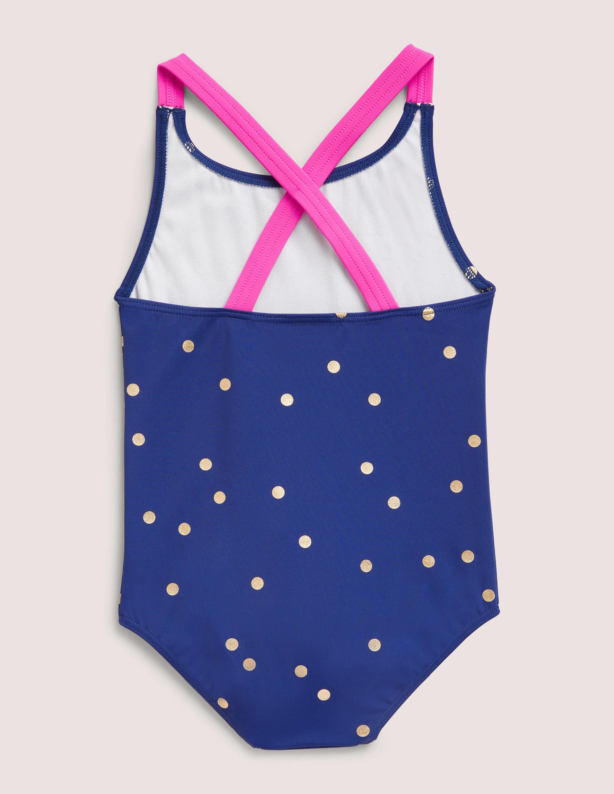 Cross-back Printed Swimsuit-Harmony Blue Gold Spot - Image 2