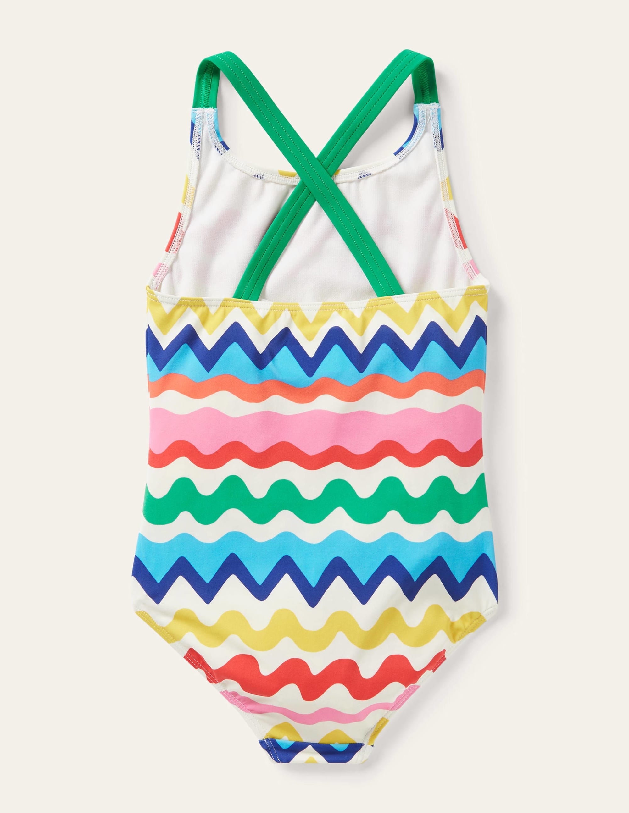 Cross-back Printed Swimsuit-Multi Ric Rac Stripe - Image 2