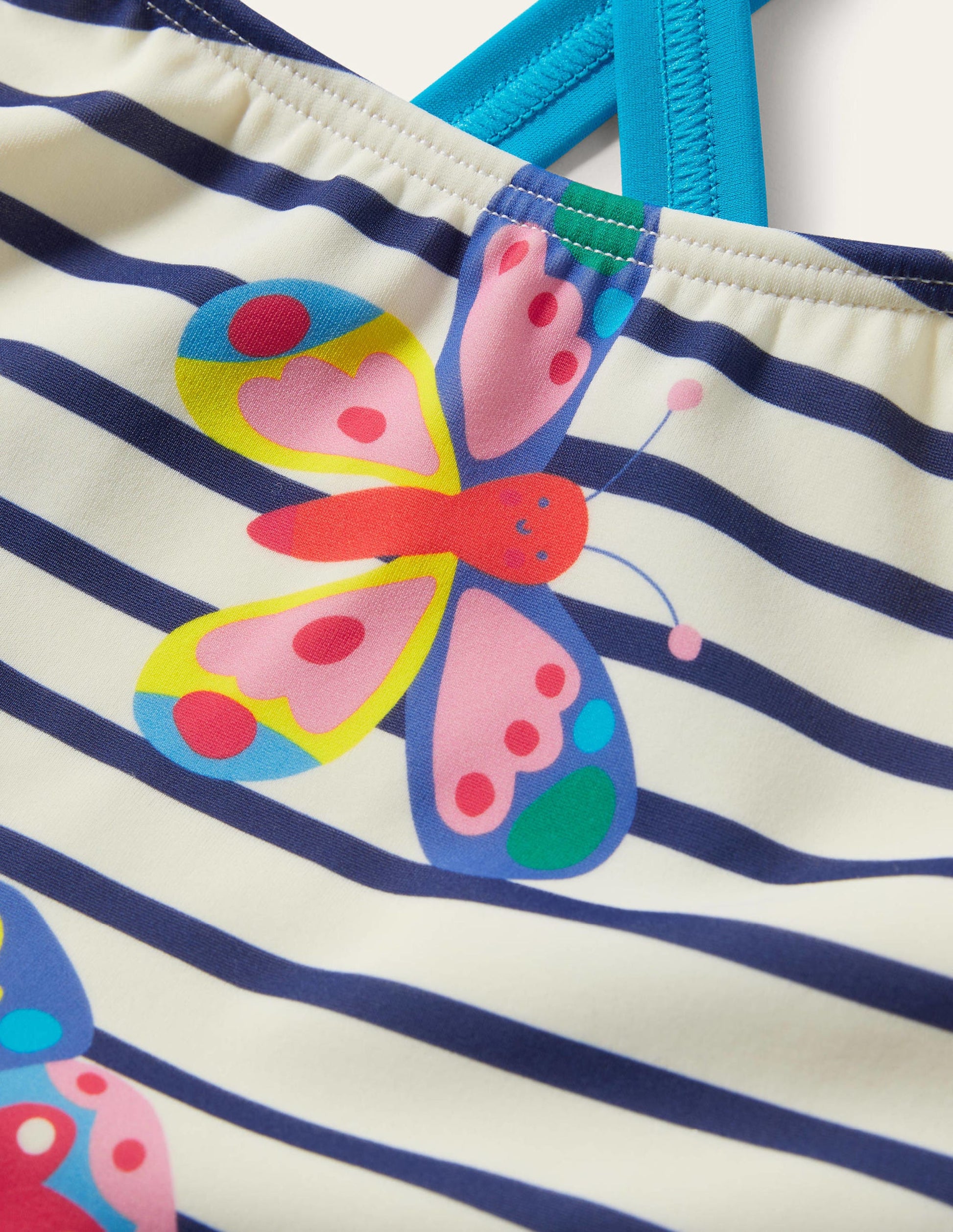 Cross-back Printed Swimsuit-Multi Butterfly Breton-3
