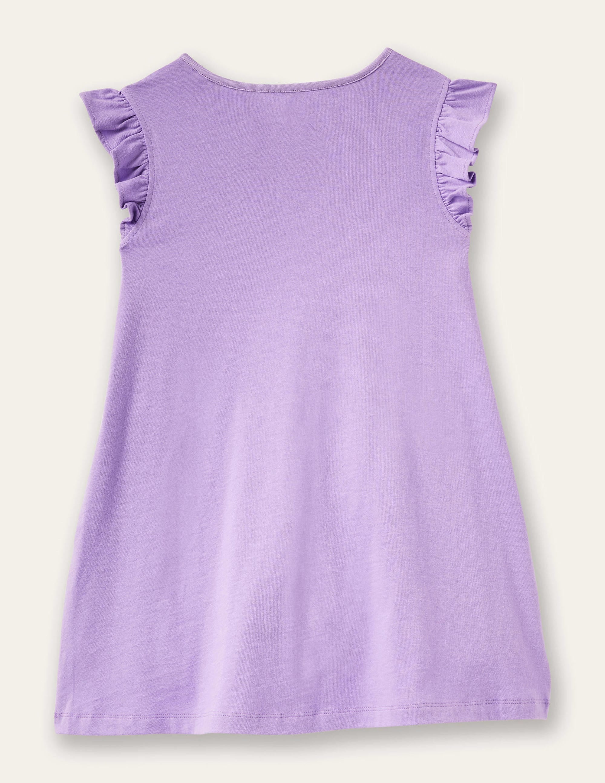 Lilac Frill Sleeve Appliqué Dress-Aster Purple Tutu Animals - Image 2