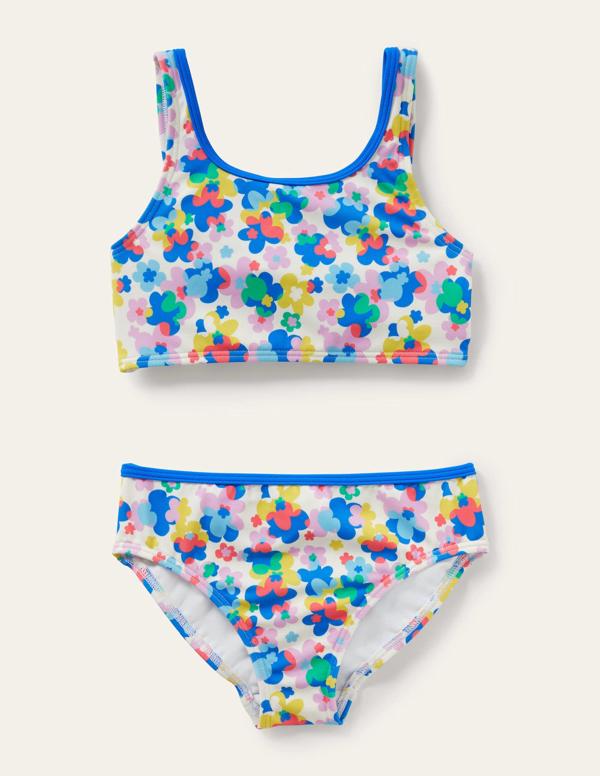 Floral Print Twist Back Bikini Set-Multi Happy Ditsy Floral-1
