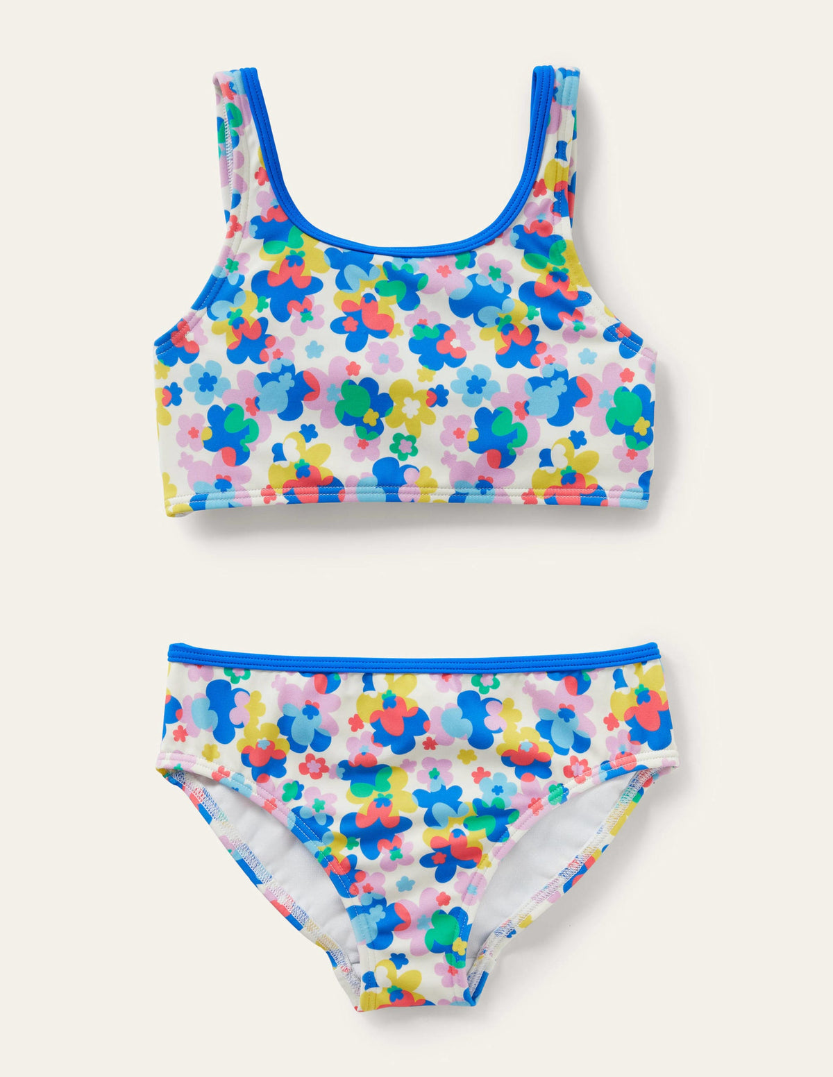 Floral Print Twist Back Bikini Set-Multi Happy Ditsy Floral - Image 1