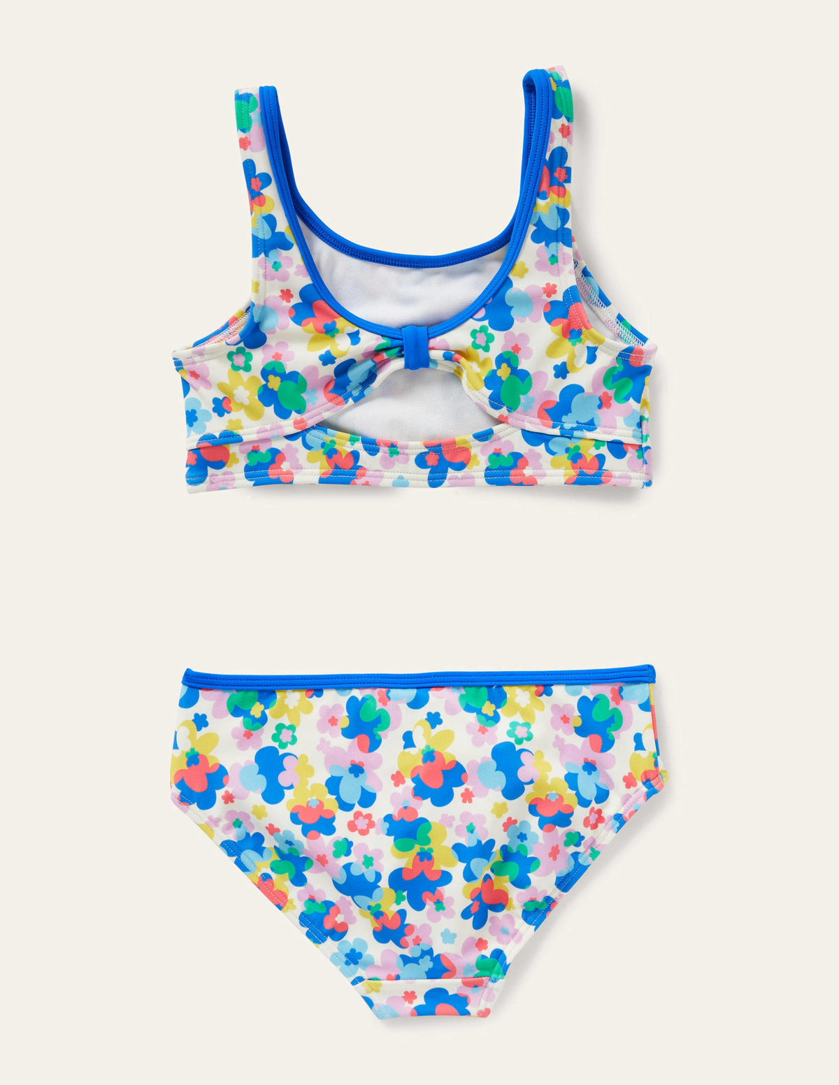 Floral Print Twist Back Bikini Set-Multi Happy Ditsy Floral-2