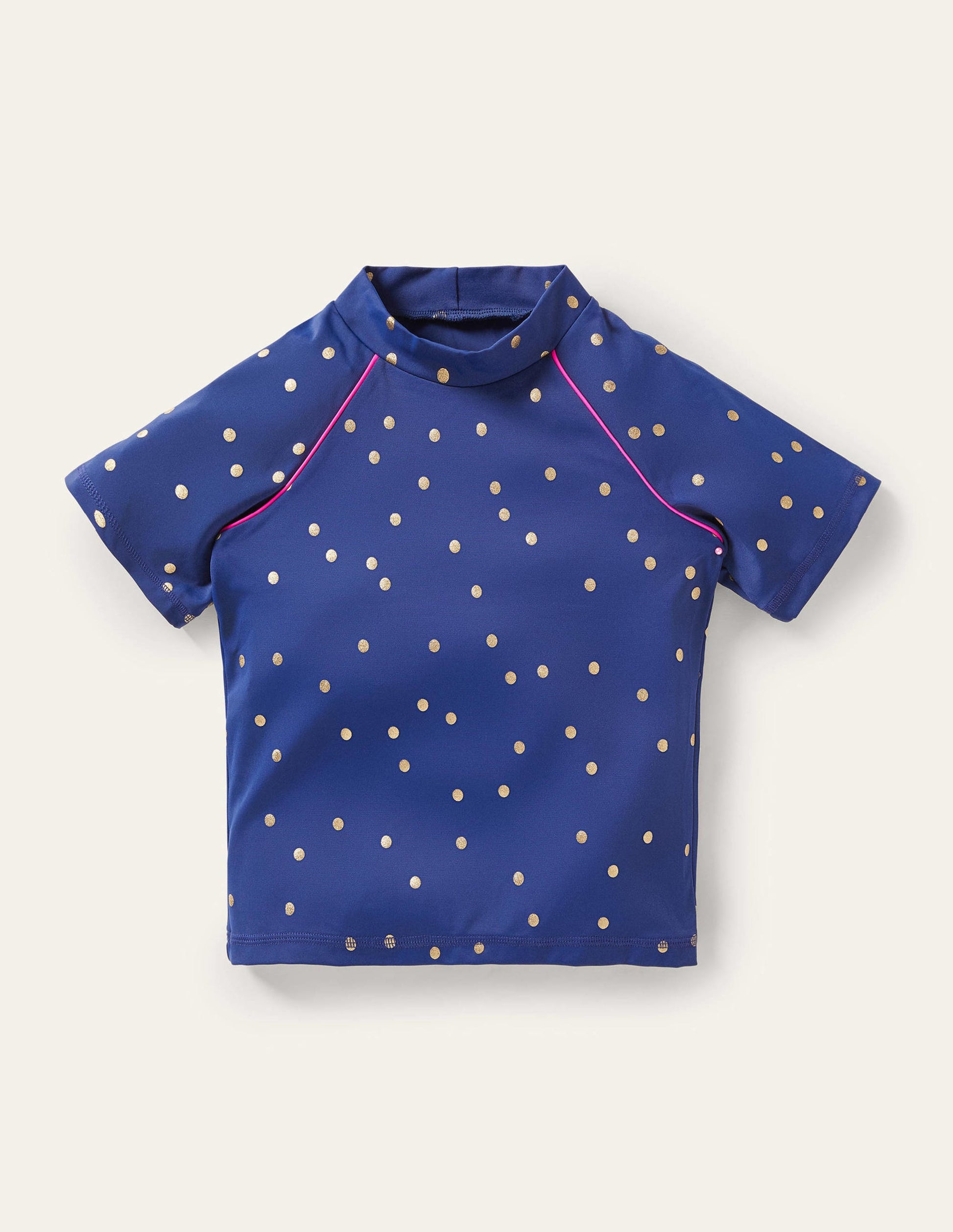 Short Sleeve Rash Vest-Harmony Blue Gold Spot-1