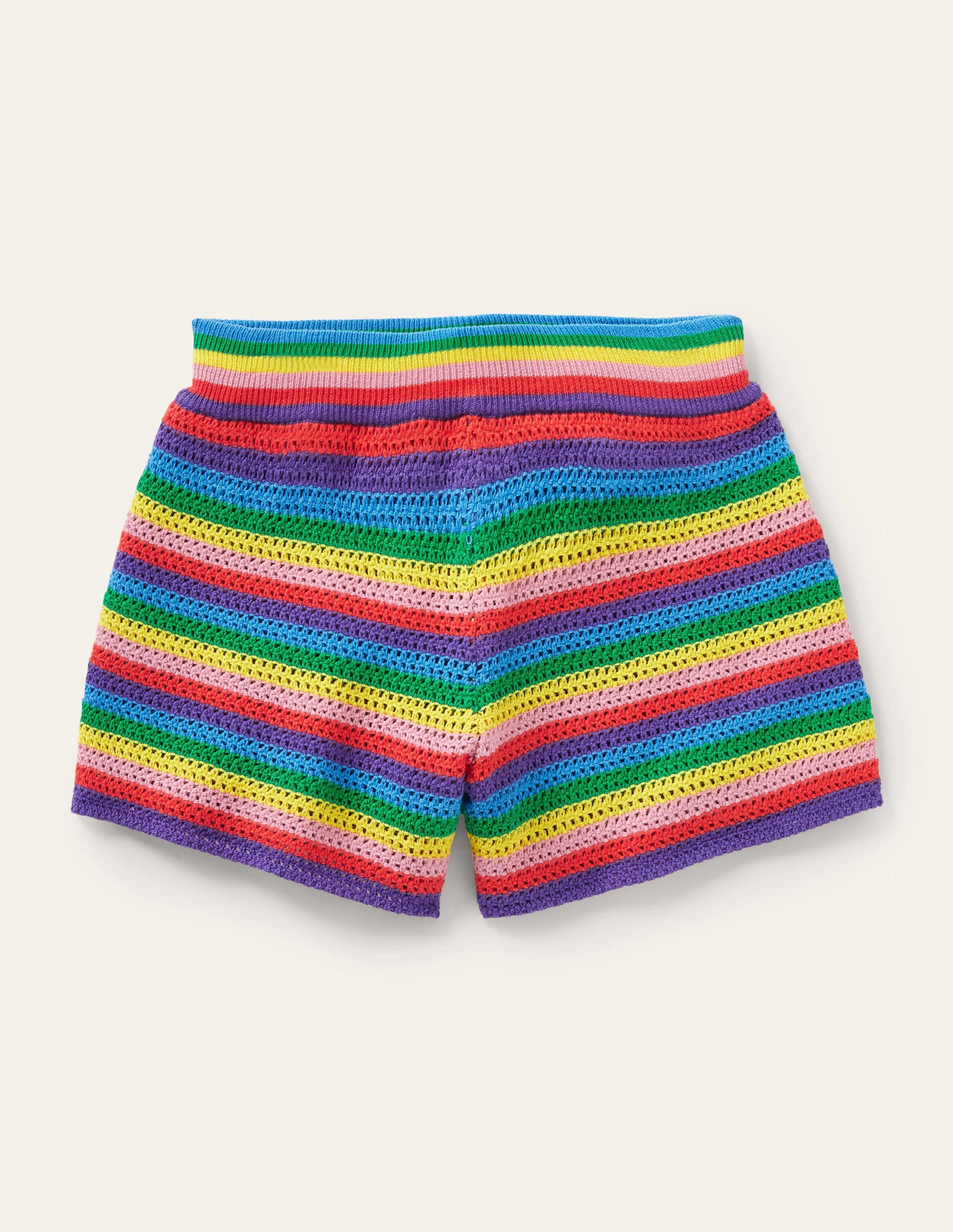 Rainbow Knitted Shorts-Multi Rainbow - Image 1