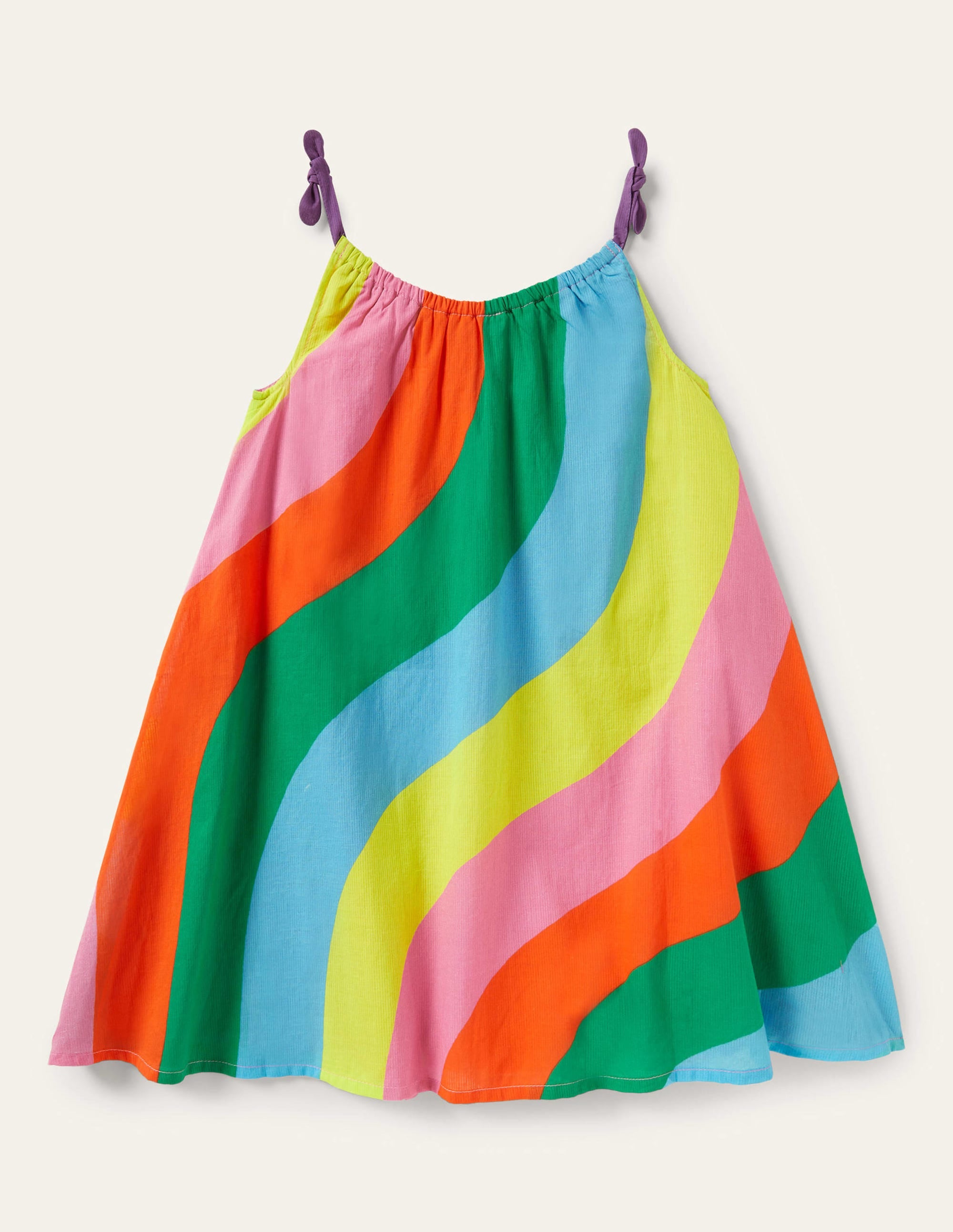 Strappy Woven Dress-Multi Rainbow Wave - Image 2