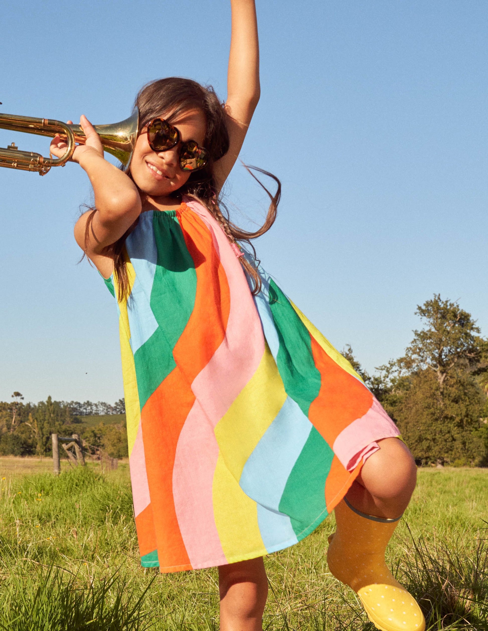 Strappy Woven Dress-Multi Rainbow Wave-5