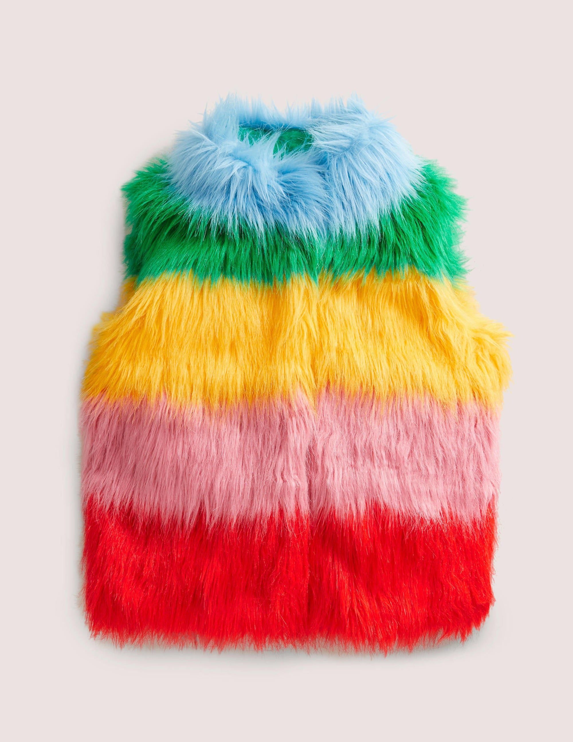 Faux Fur Vest-Multi Rainbow - Image 1