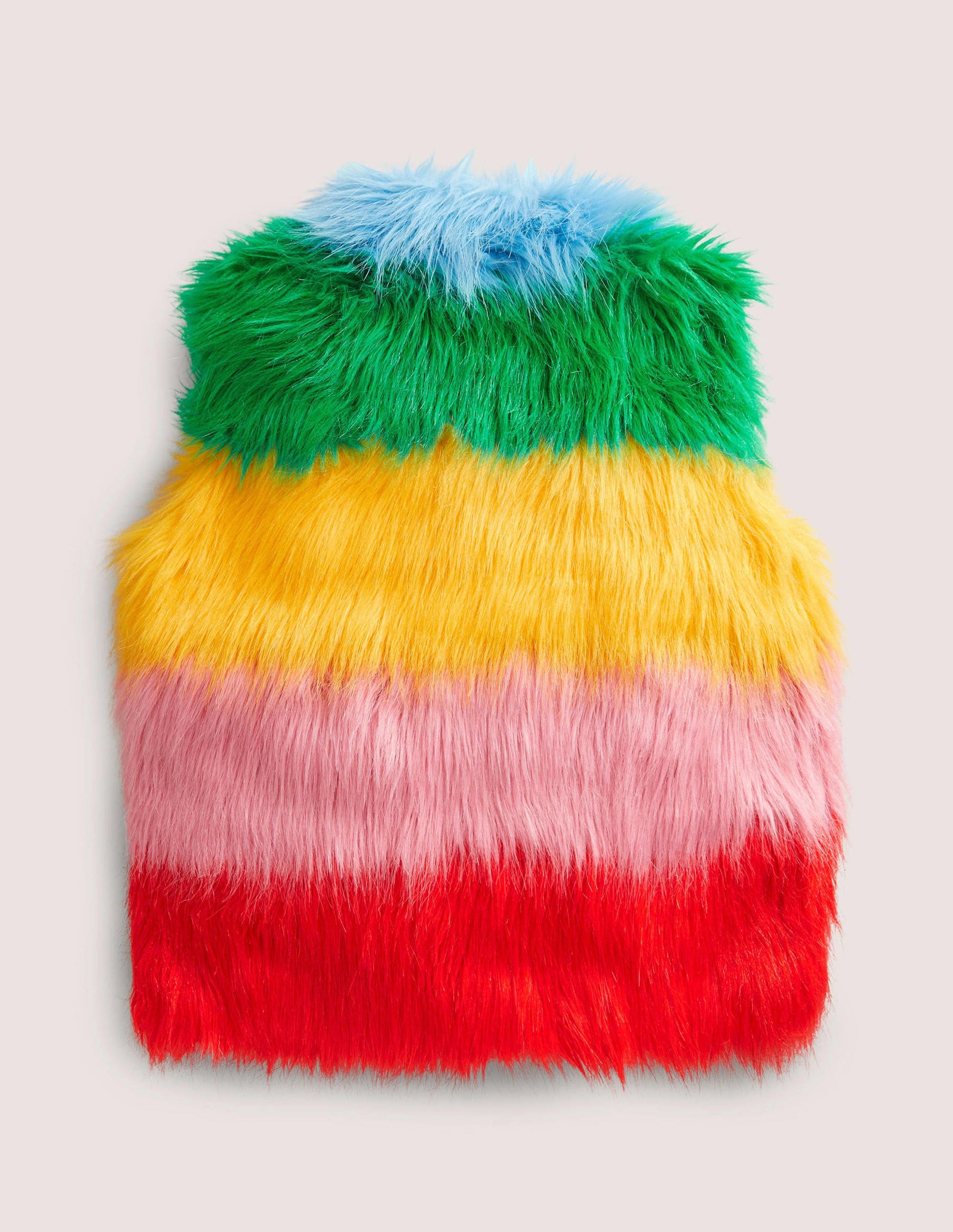 Faux Fur Vest-Multi Rainbow-2