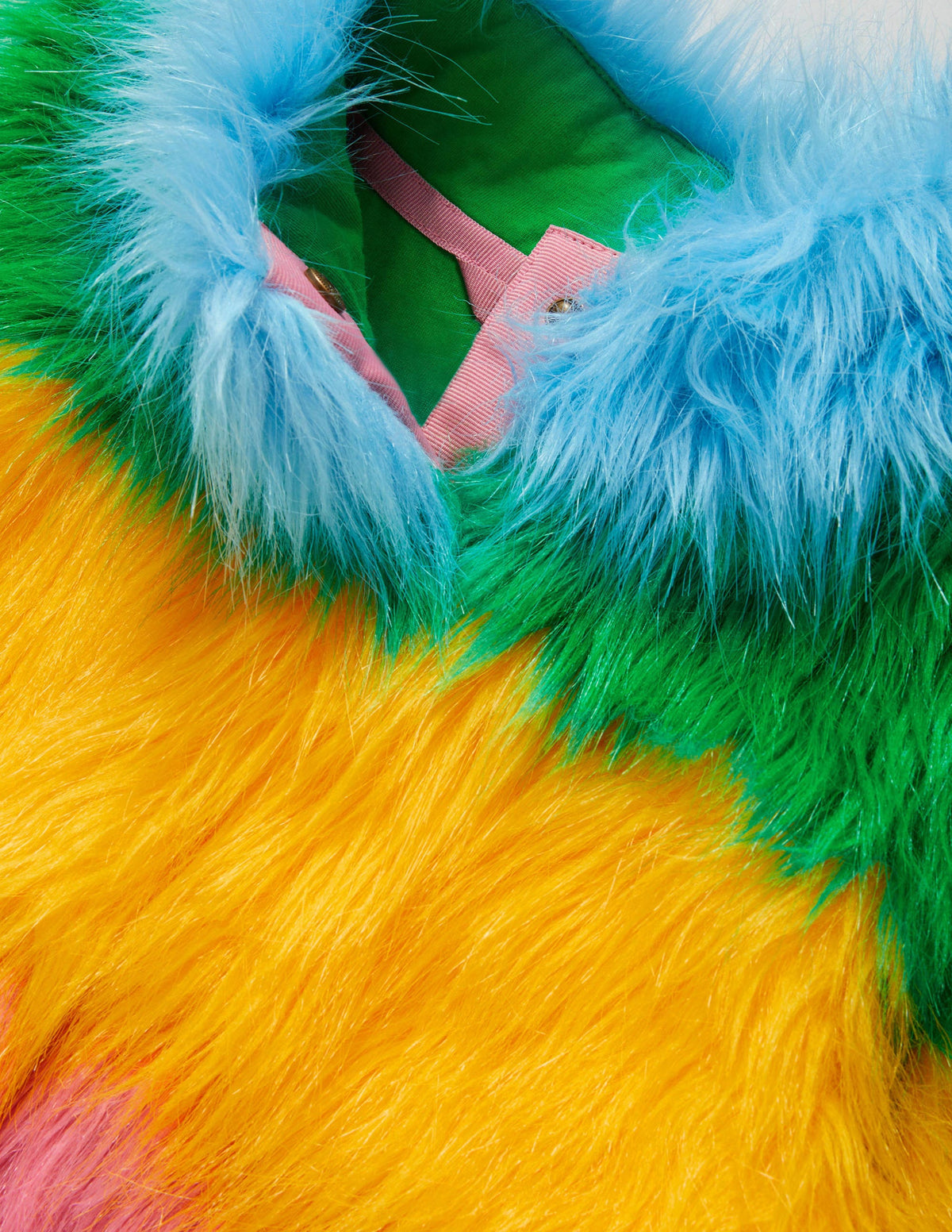 Faux Fur Vest-Multi Rainbow - Image 3
