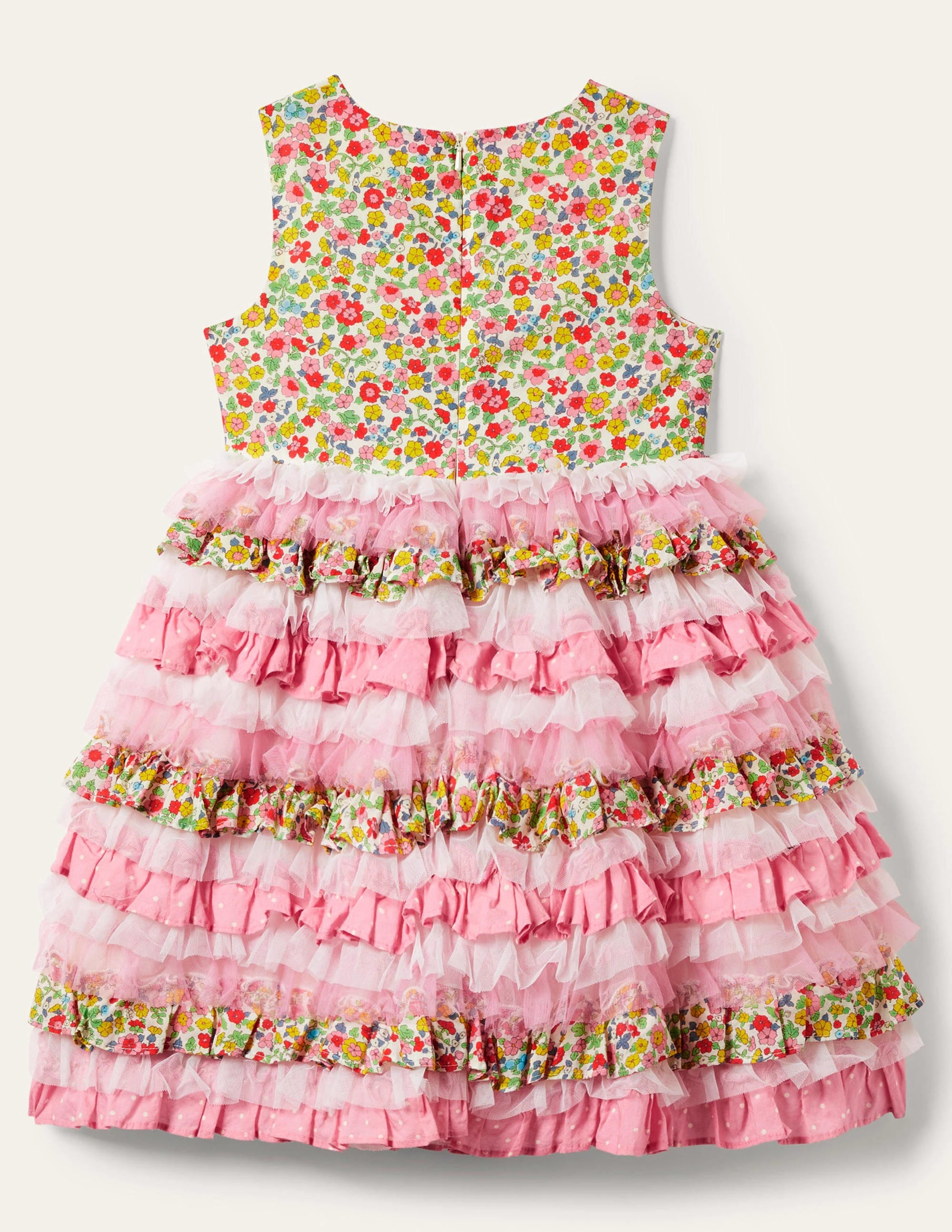 Tulle Ruffle Dress-Formica / Ivory Ditsy Floral - Image 2