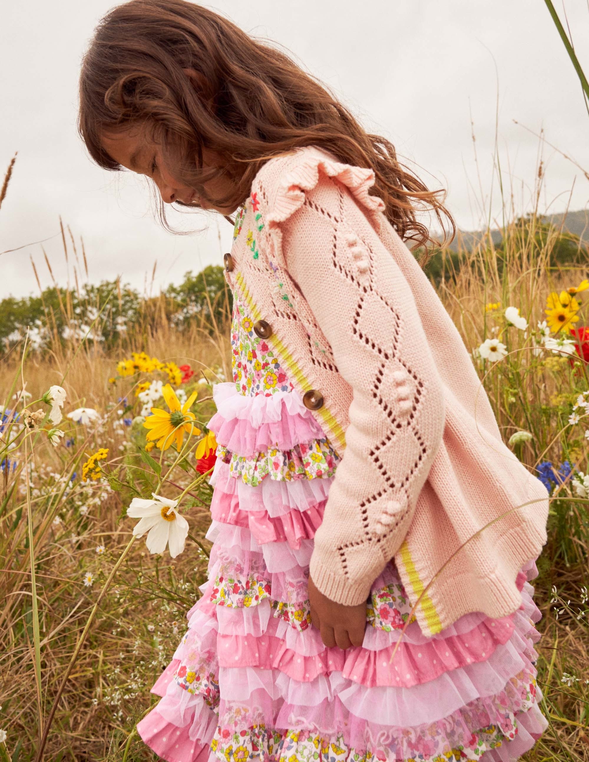 Tulle Ruffle Dress-Formica / Ivory Ditsy Floral - Image 7