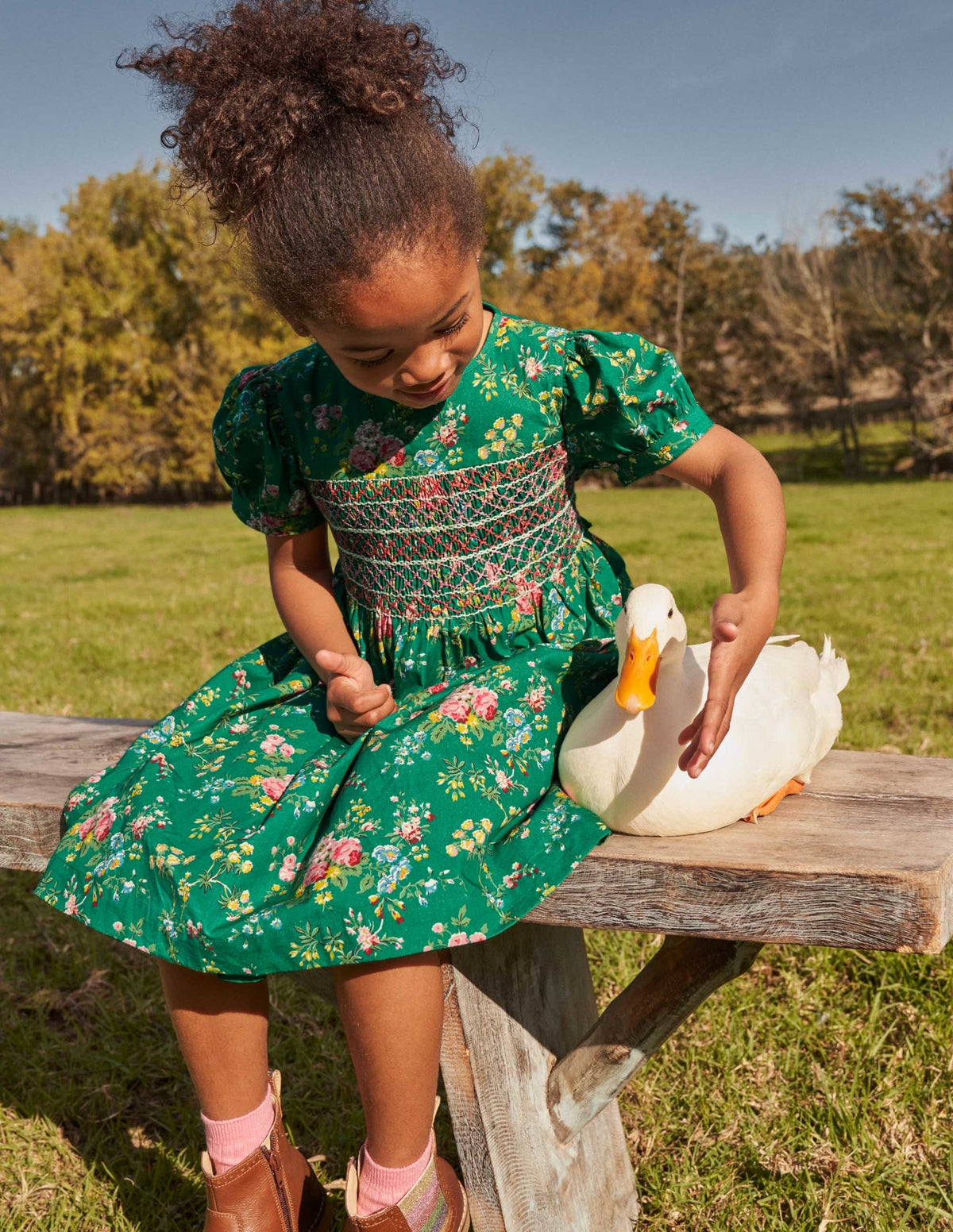 Smocked Dress-Shady Glade Green Floral - Image 4