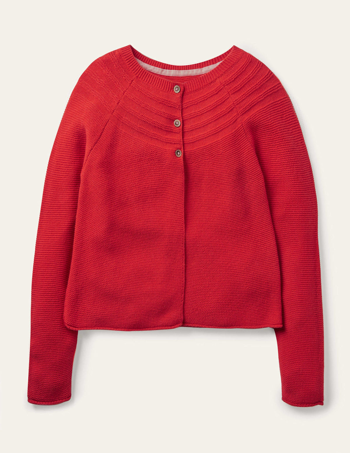 Red Cashmere Blend Cardigan-Rockabilly Red - Image 1