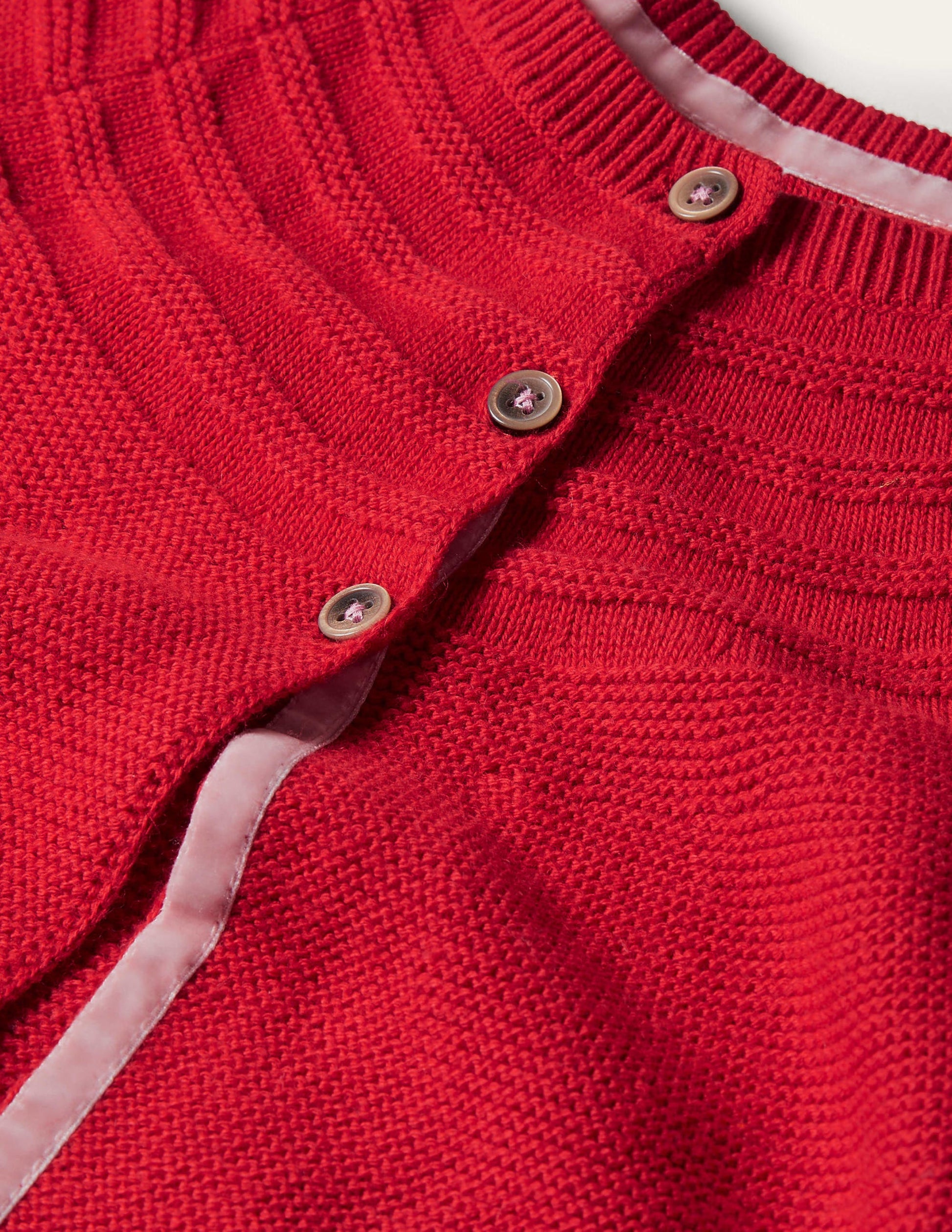 Red Cashmere Blend Cardigan-Rockabilly Red-3