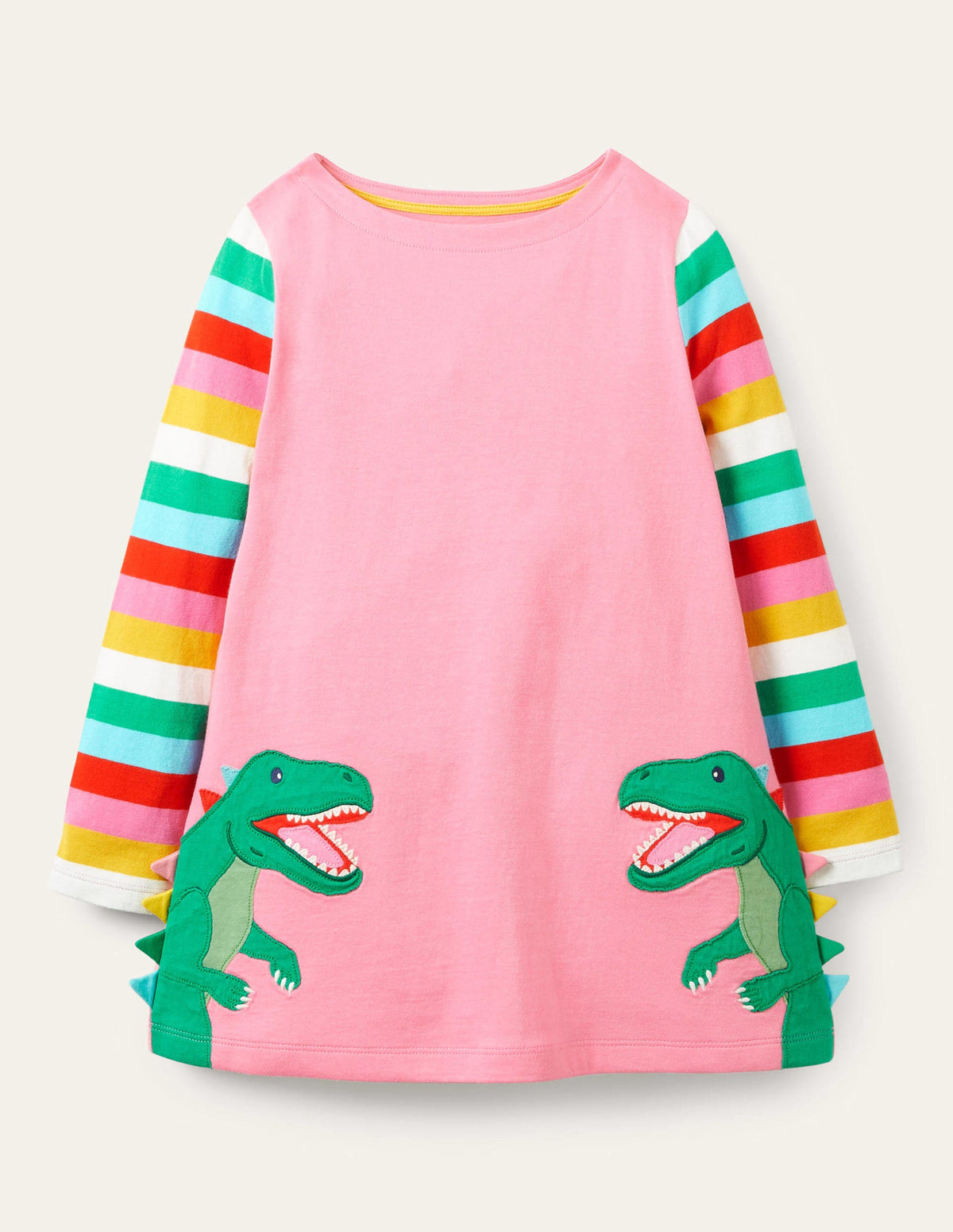 Fun Appliqué Tunic-Pink Lemonade Dinosaur - Image 1