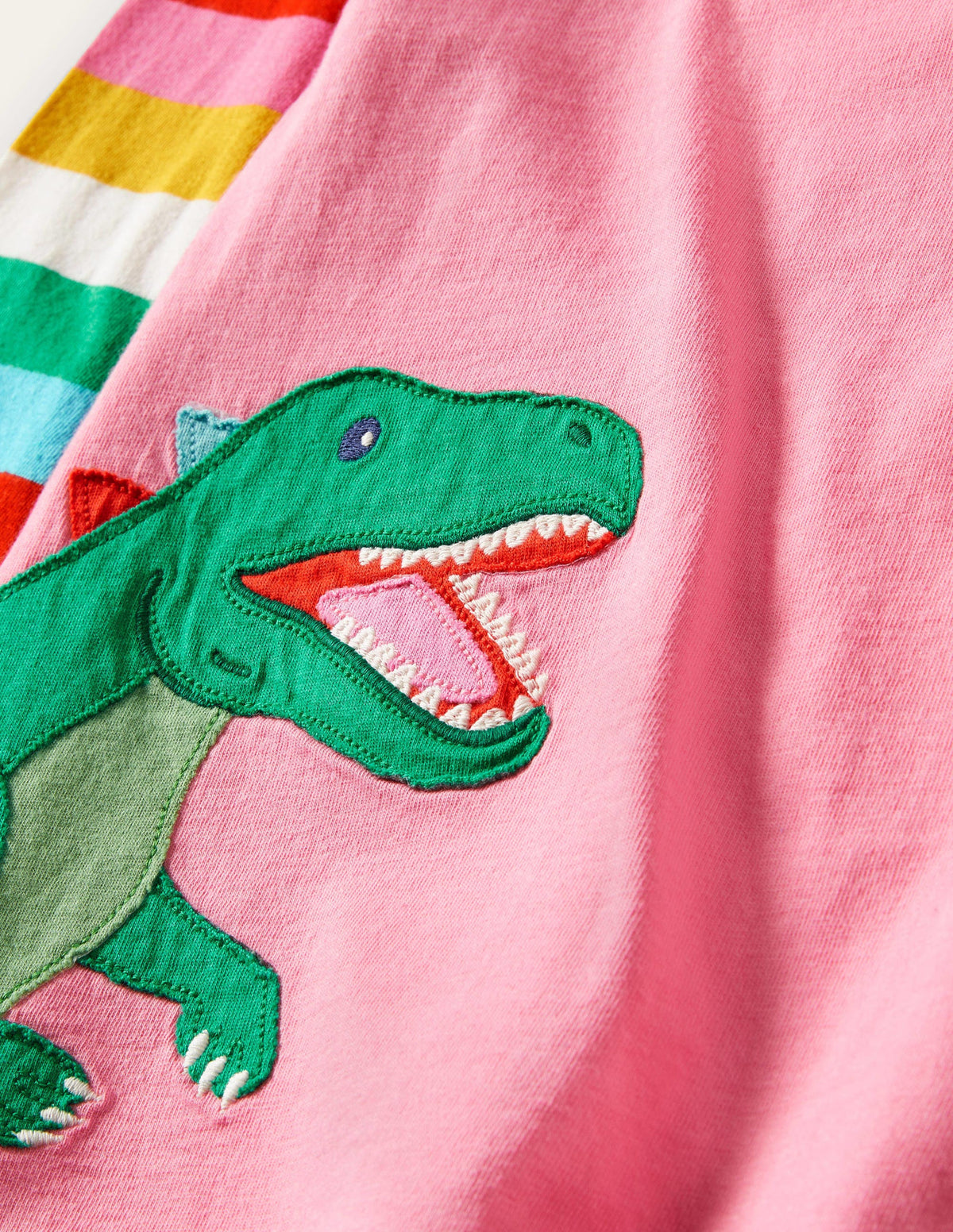 Fun Appliqué Tunic-Pink Lemonade Dinosaur - Image 3