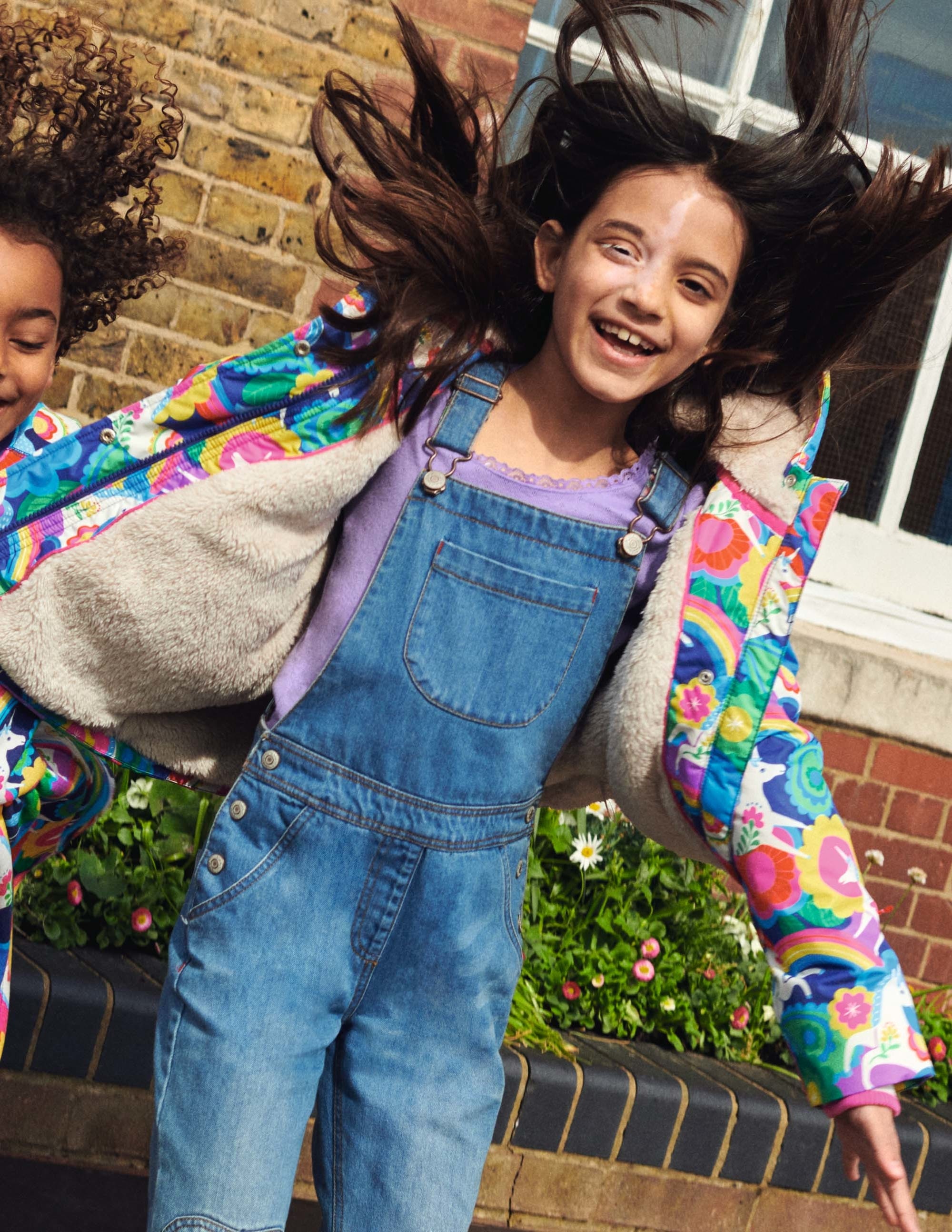 Navy Unicorn Print Sherpa Lined Anorak-Multi Flowerpatch Unicorns - Image 5