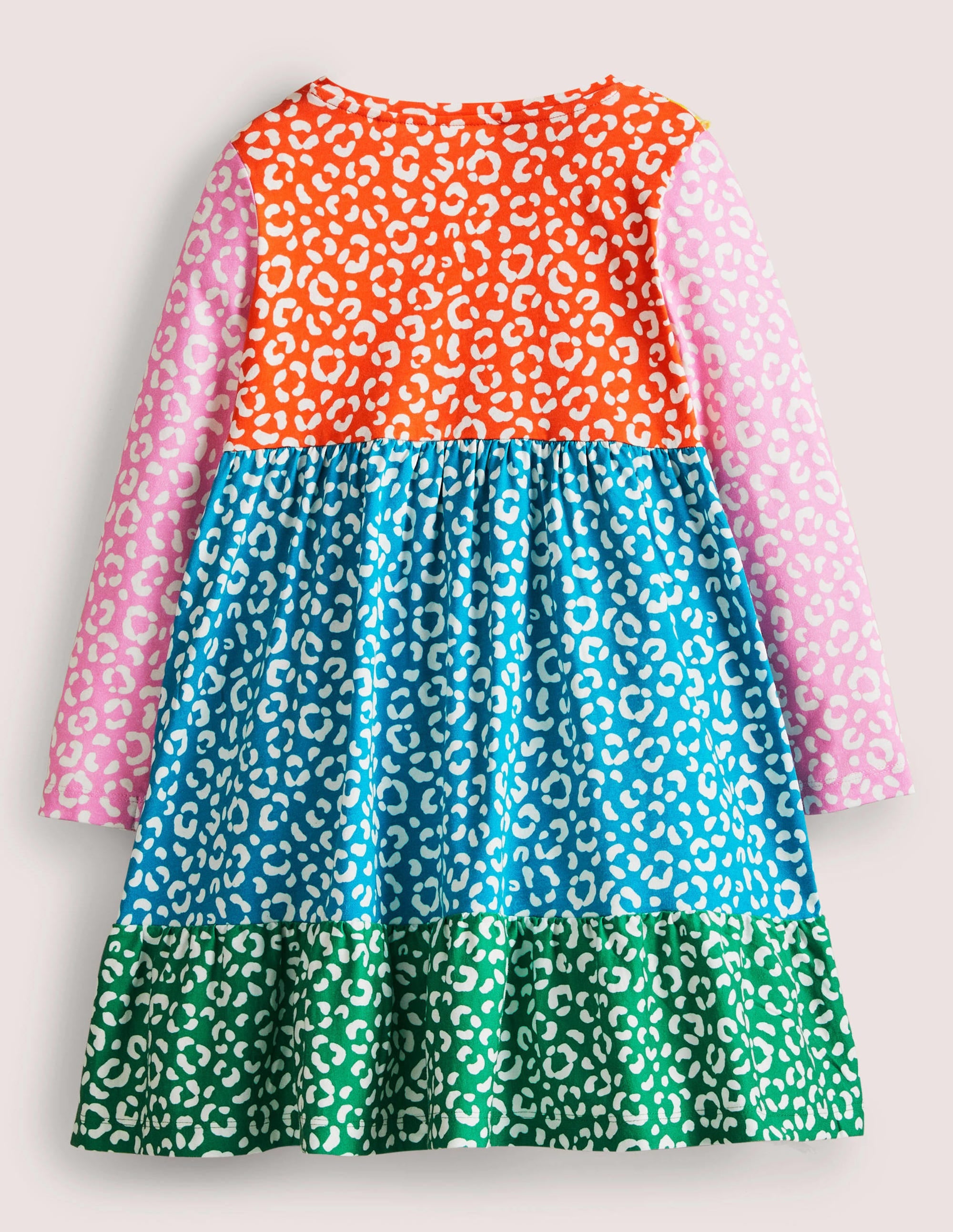 Frill Tiered Jersey Dress-Multi Leopard - Image 2