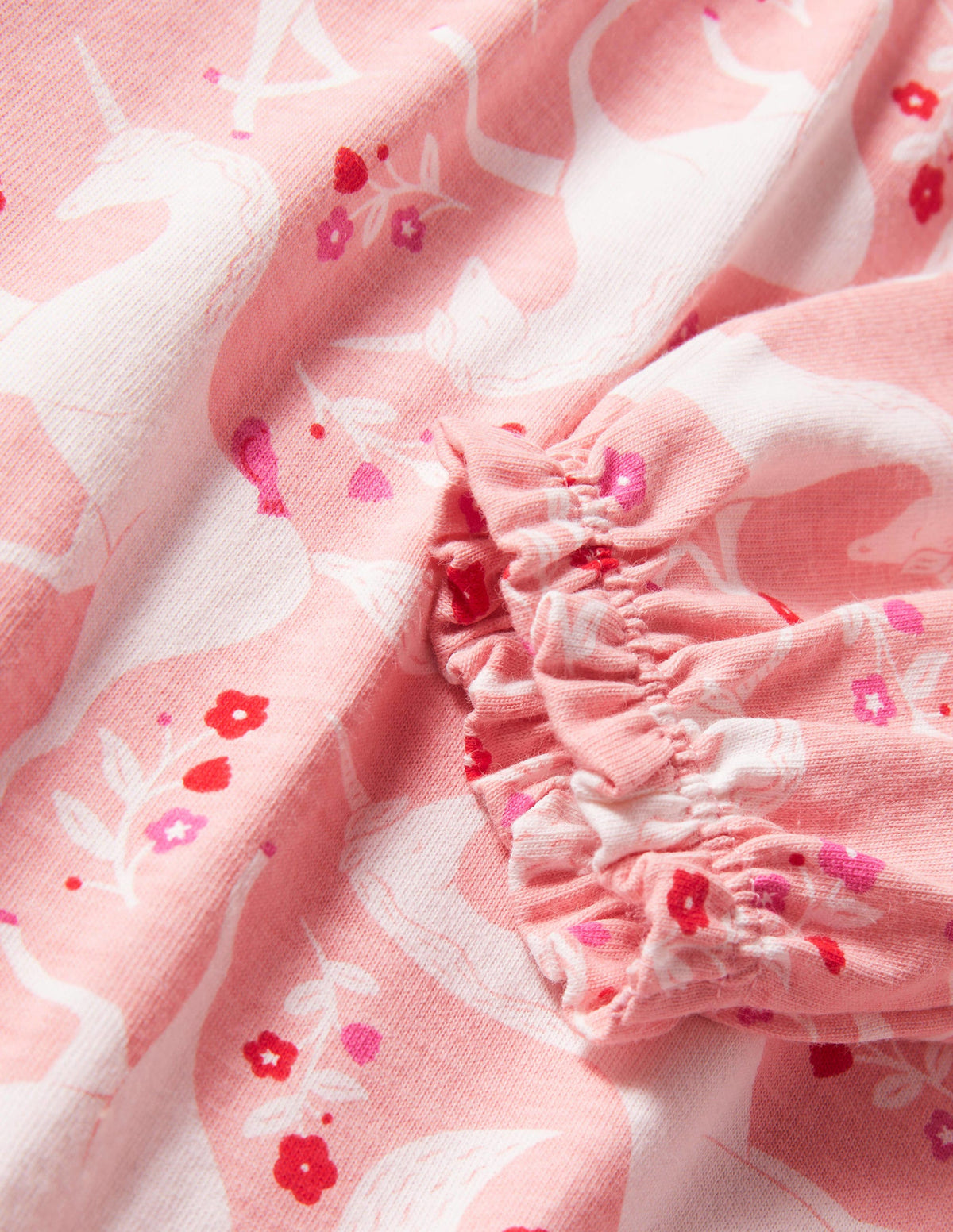 Printed Long-sleeved Nightie-Sweet Pea Pink Fairies - Image 3