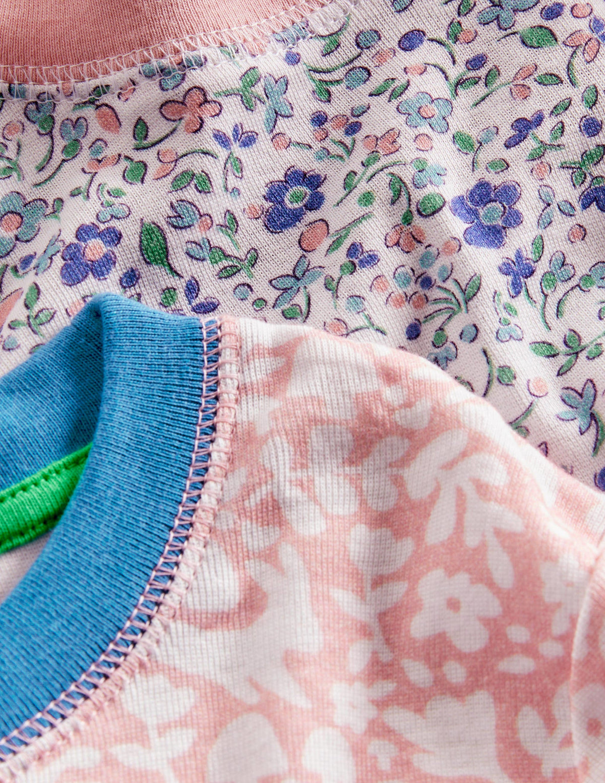 Twin Pack Snug Pajamas-Ivory Ditsy Floral/ Boto Pink-3