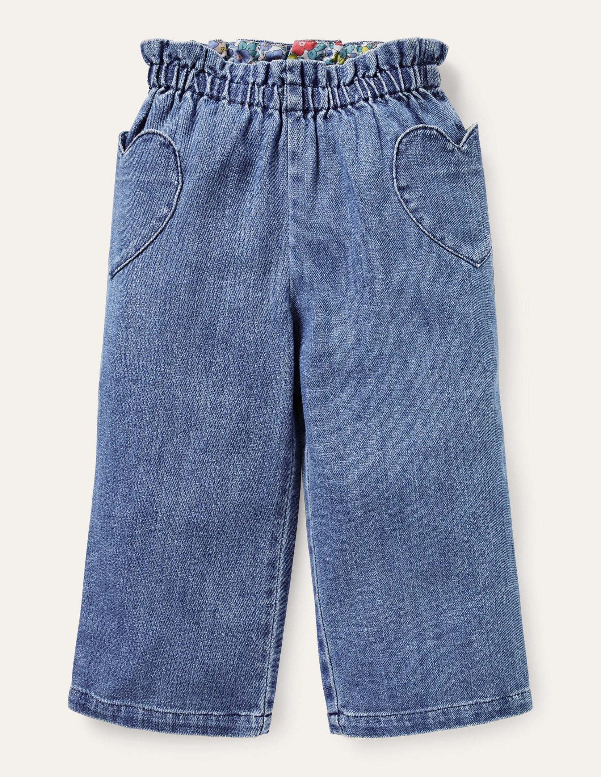 Wide Leg Pull On Pants-Mid Vintage Denim-1