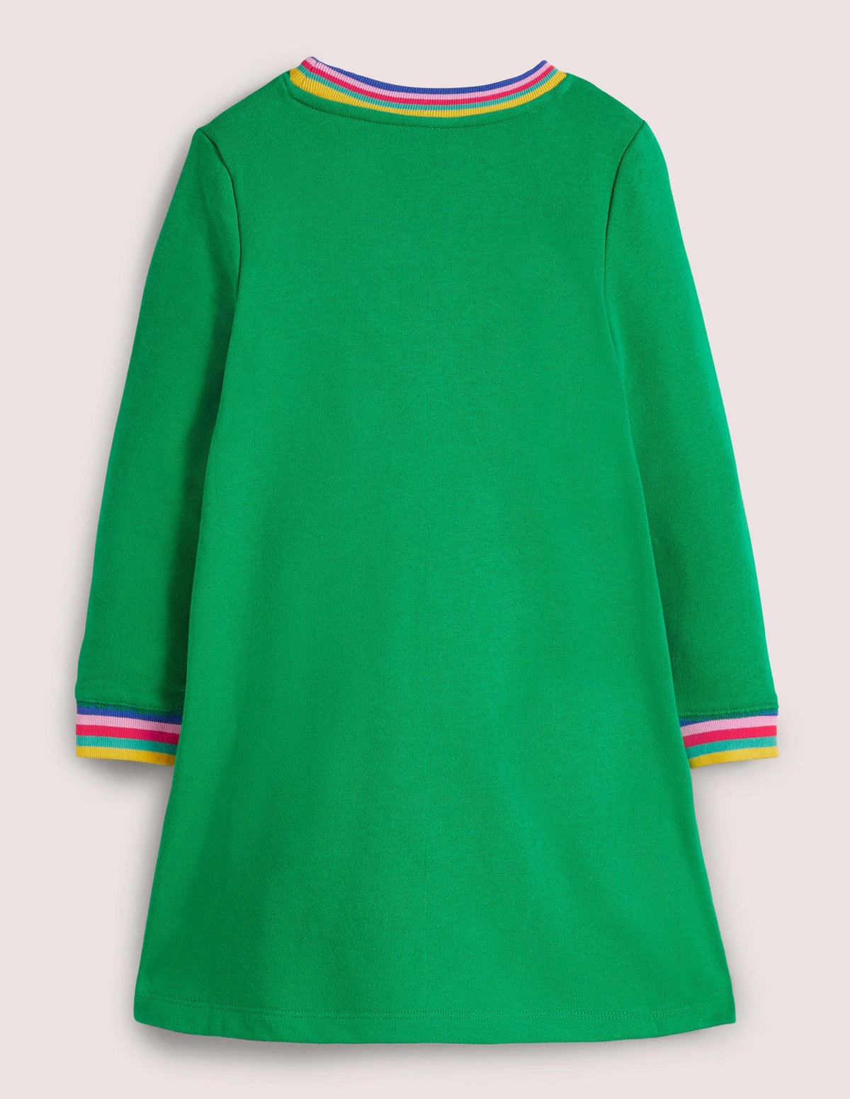 Green Rainbow Cat Print Sweatshirt Dress-Highland Green Cats-2