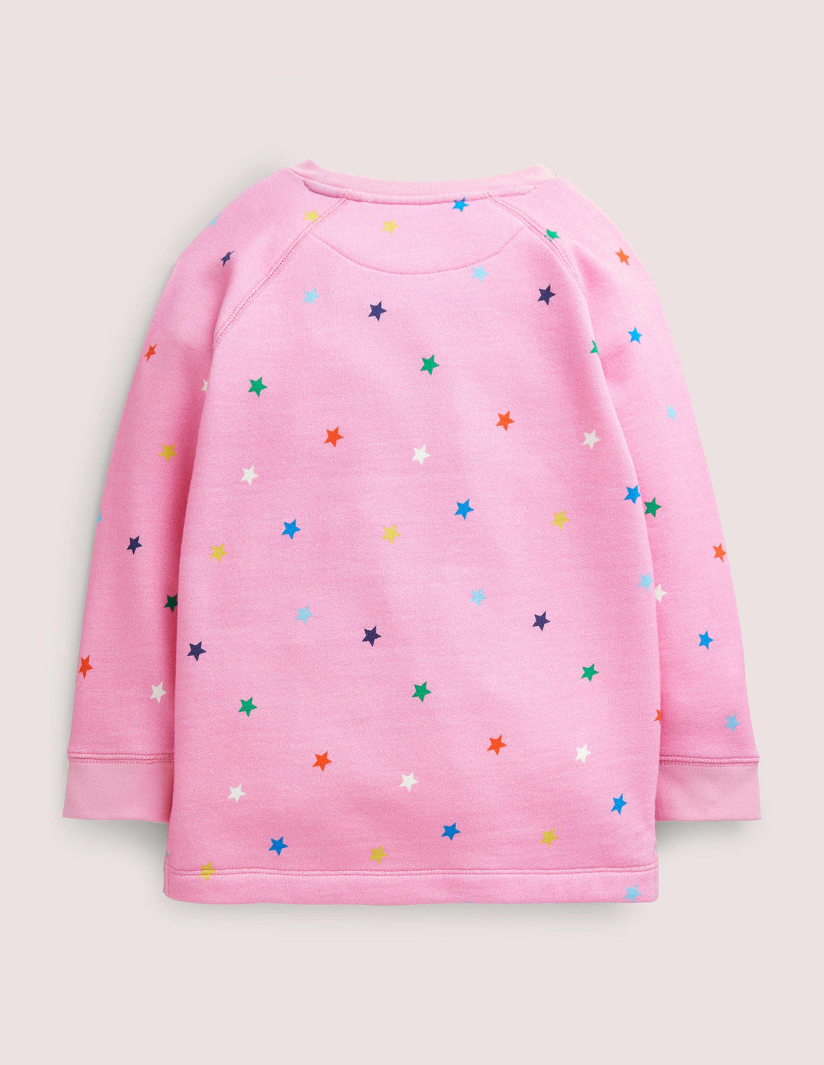 Multi Star Pink Sweatshirt Tunic-Bright Petal Pink Stars - Image 2