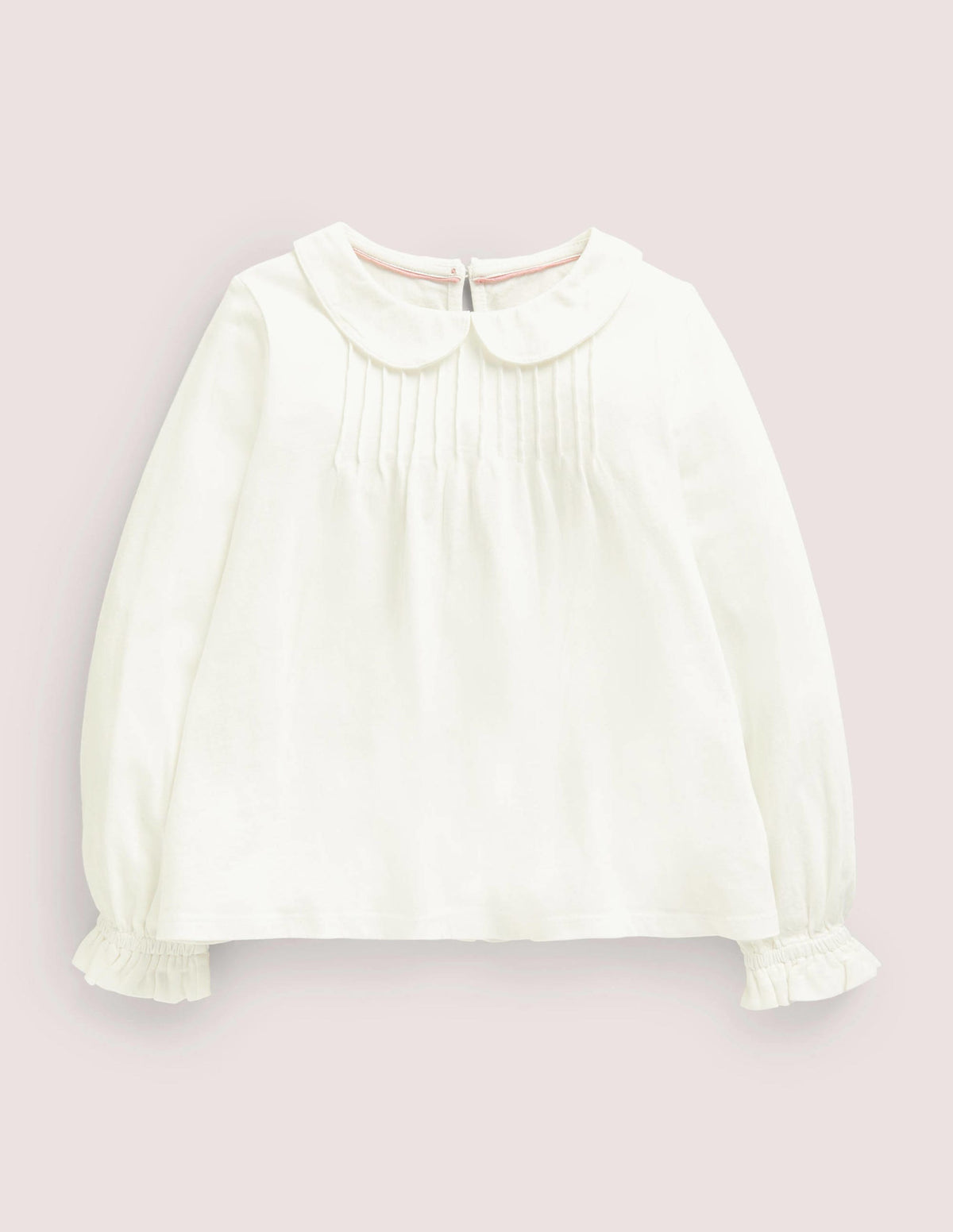 Collared Jersey Top-Ivory - Image 1