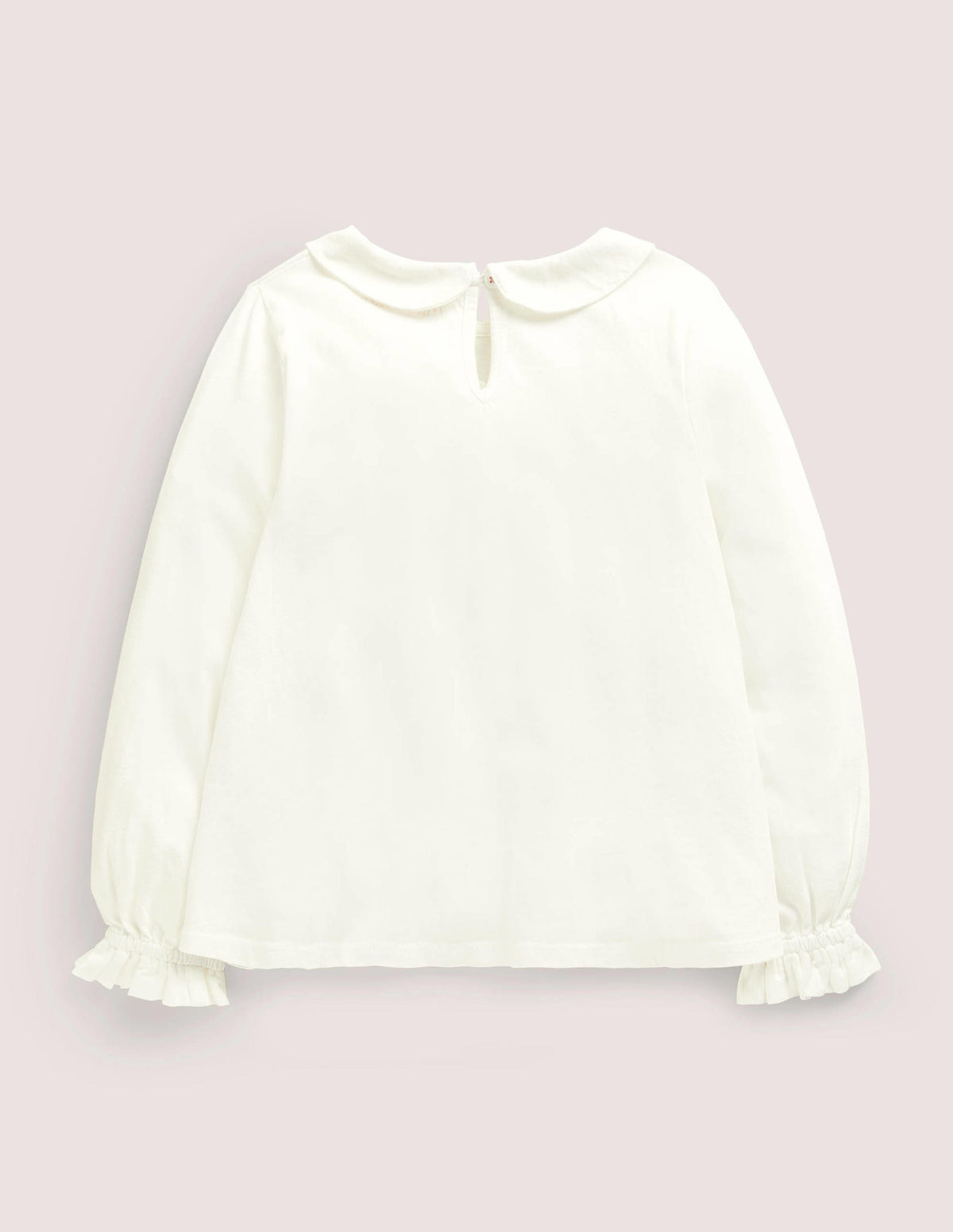 Collared Jersey Top-Ivory - Image 2
