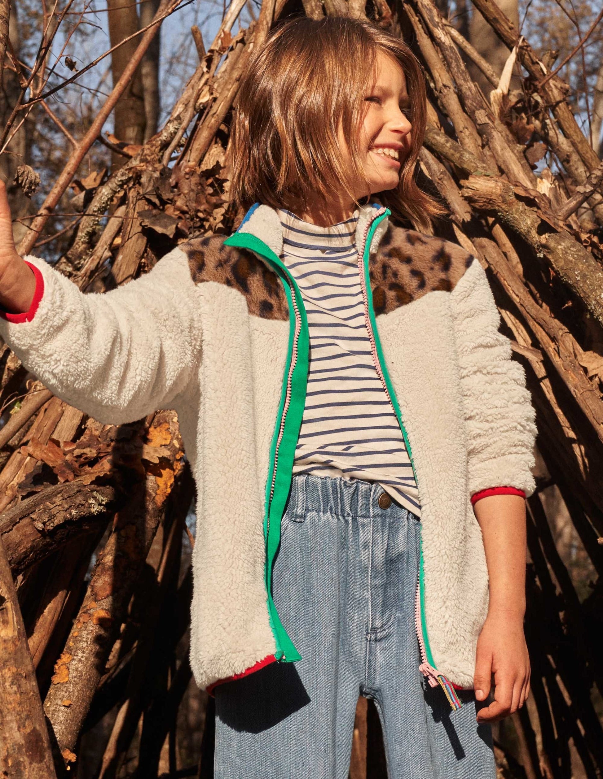 Borg Jacket-Ivory/Leopard Colourblock-4