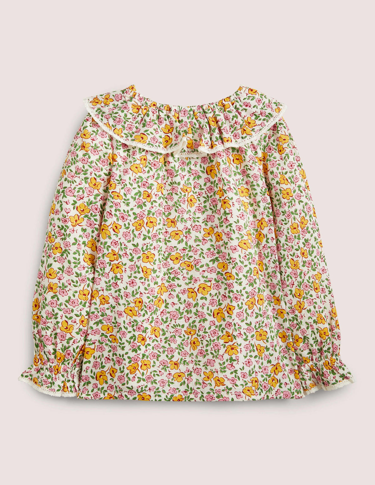 Woven Scallop Collar Top-Vanilla Pod Vintage Floral - Image 2