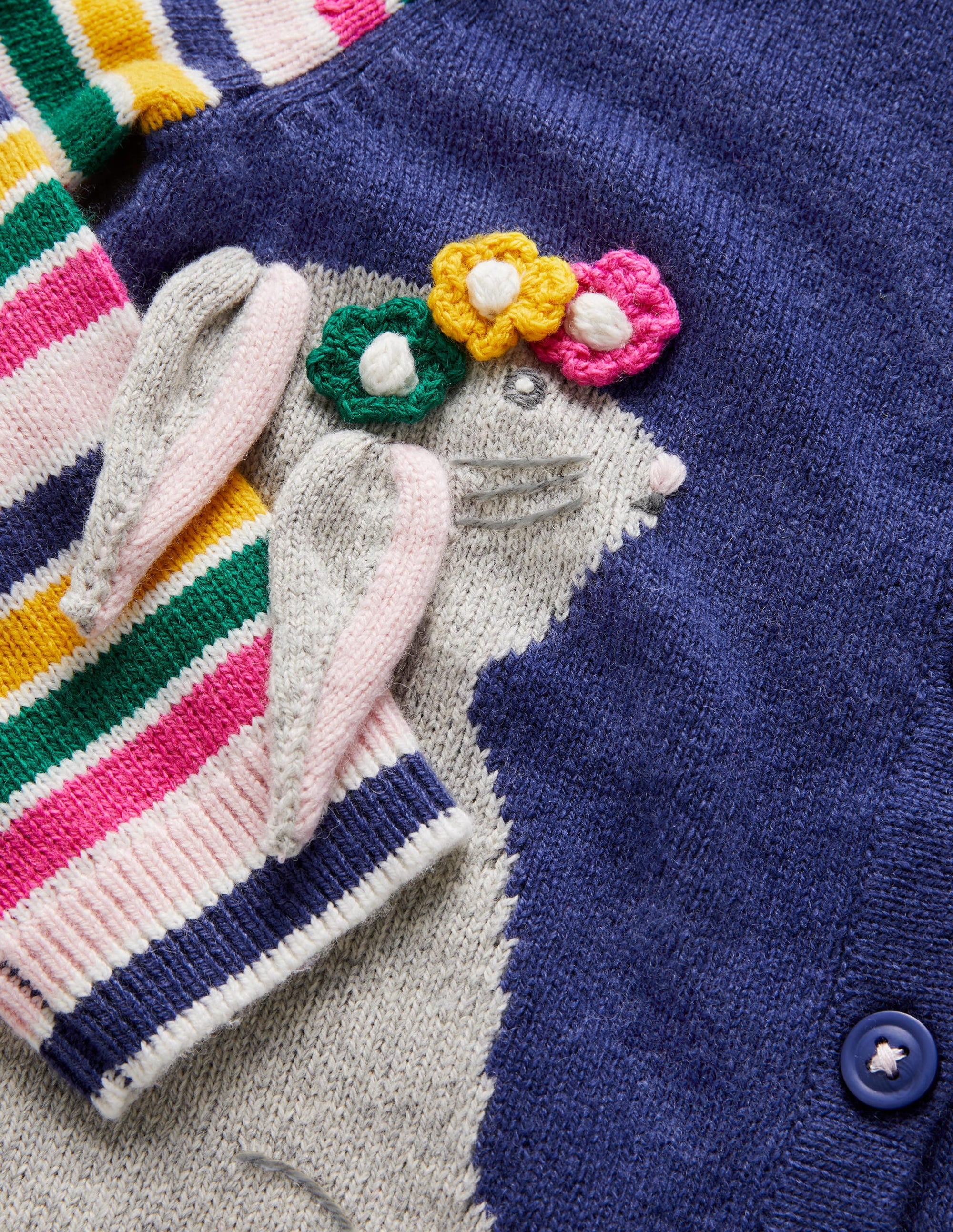 Fun Cardigan-Multi/Navy Rabbit - Image 3