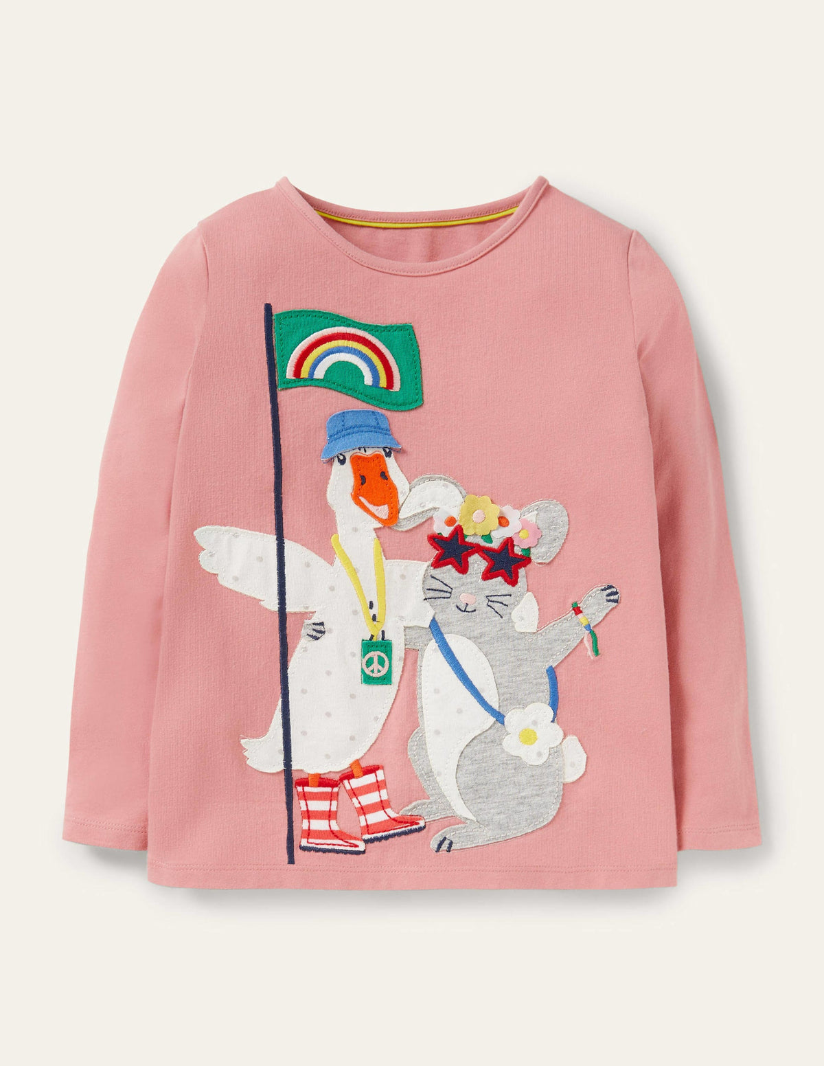 Animal Appliqué T-shirt-Formica Pink Animals-1
