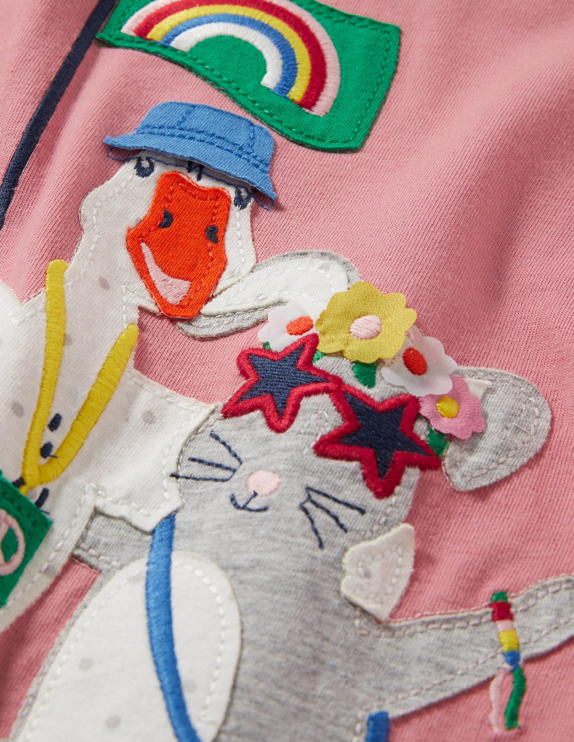 Animal Appliqué T-shirt-Formica Pink Animals - Image 3