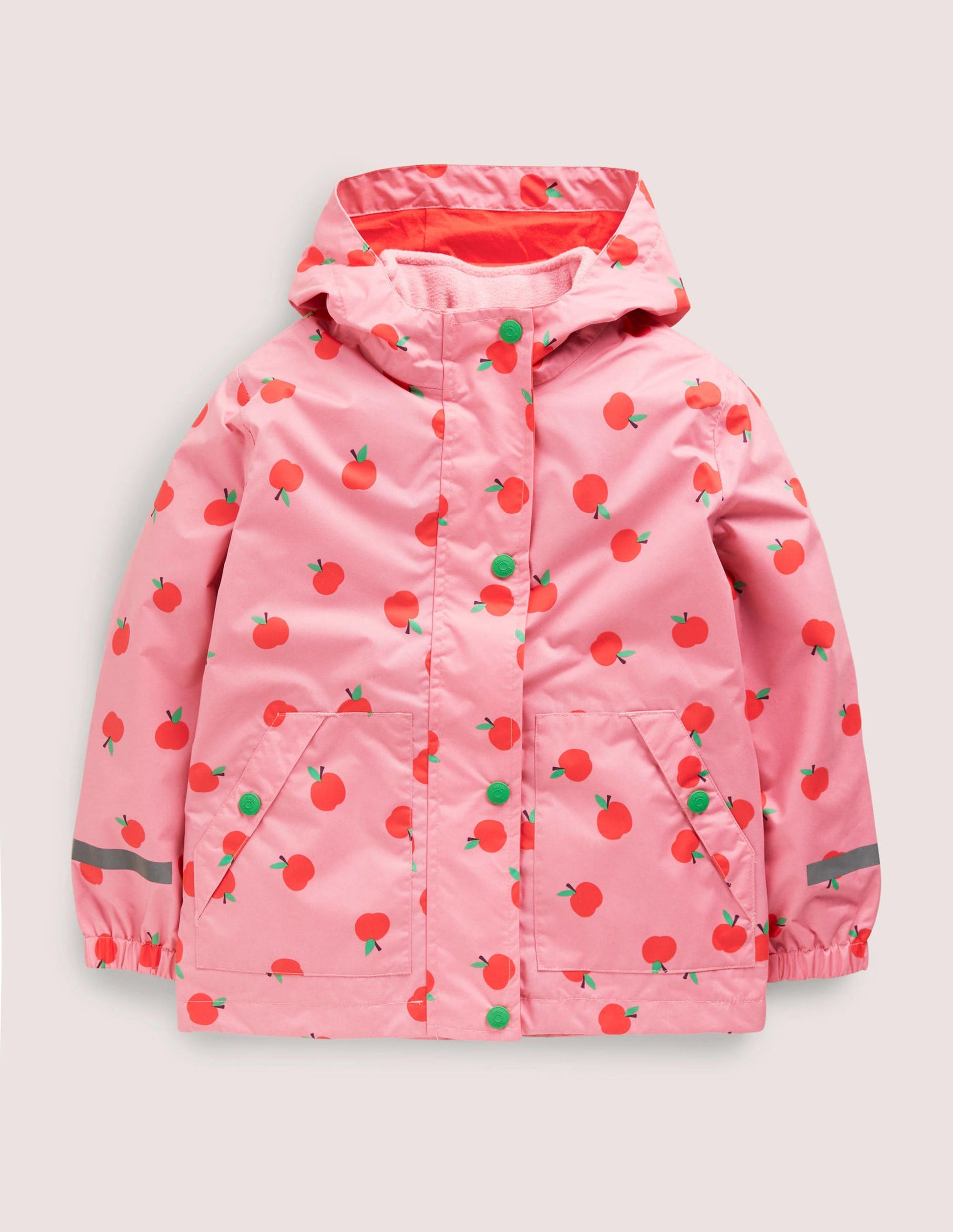 Pink Apple Print Waterproof Jacket-Formica Pink Apples-1