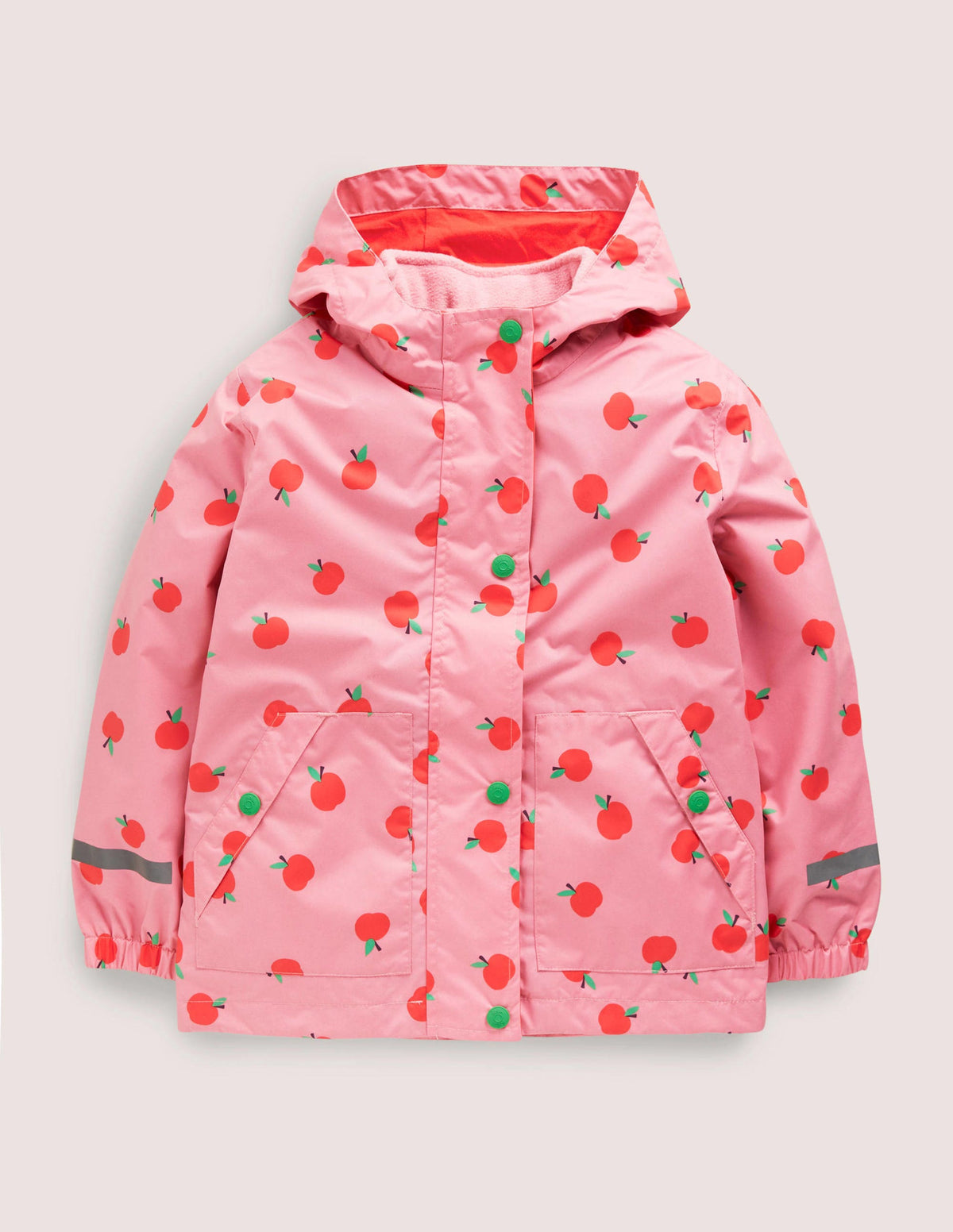 Pink Apple Print Waterproof Jacket-Formica Pink Apples - Image 1