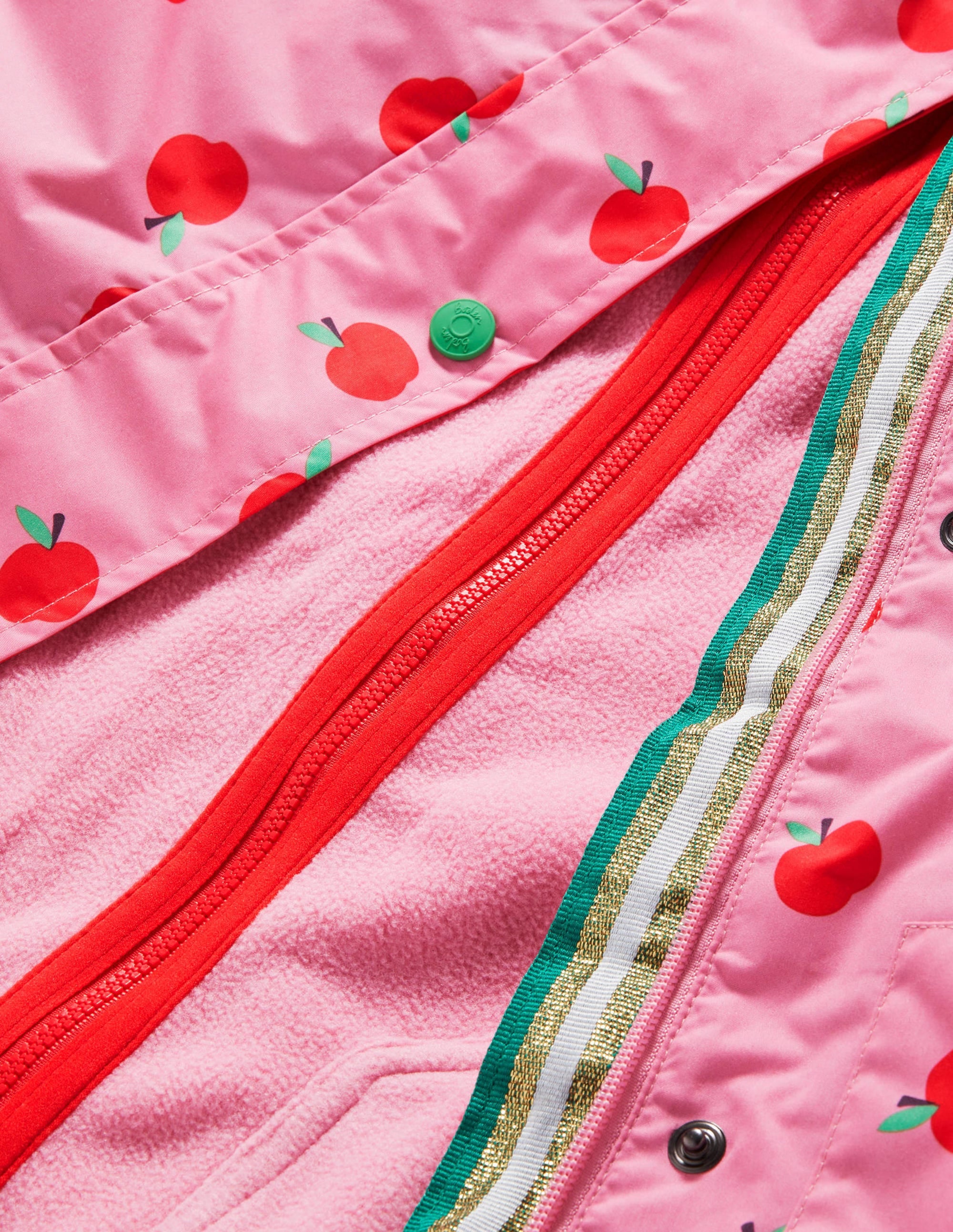 Pink Apple Print Waterproof Jacket-Formica Pink Apples - Image 3