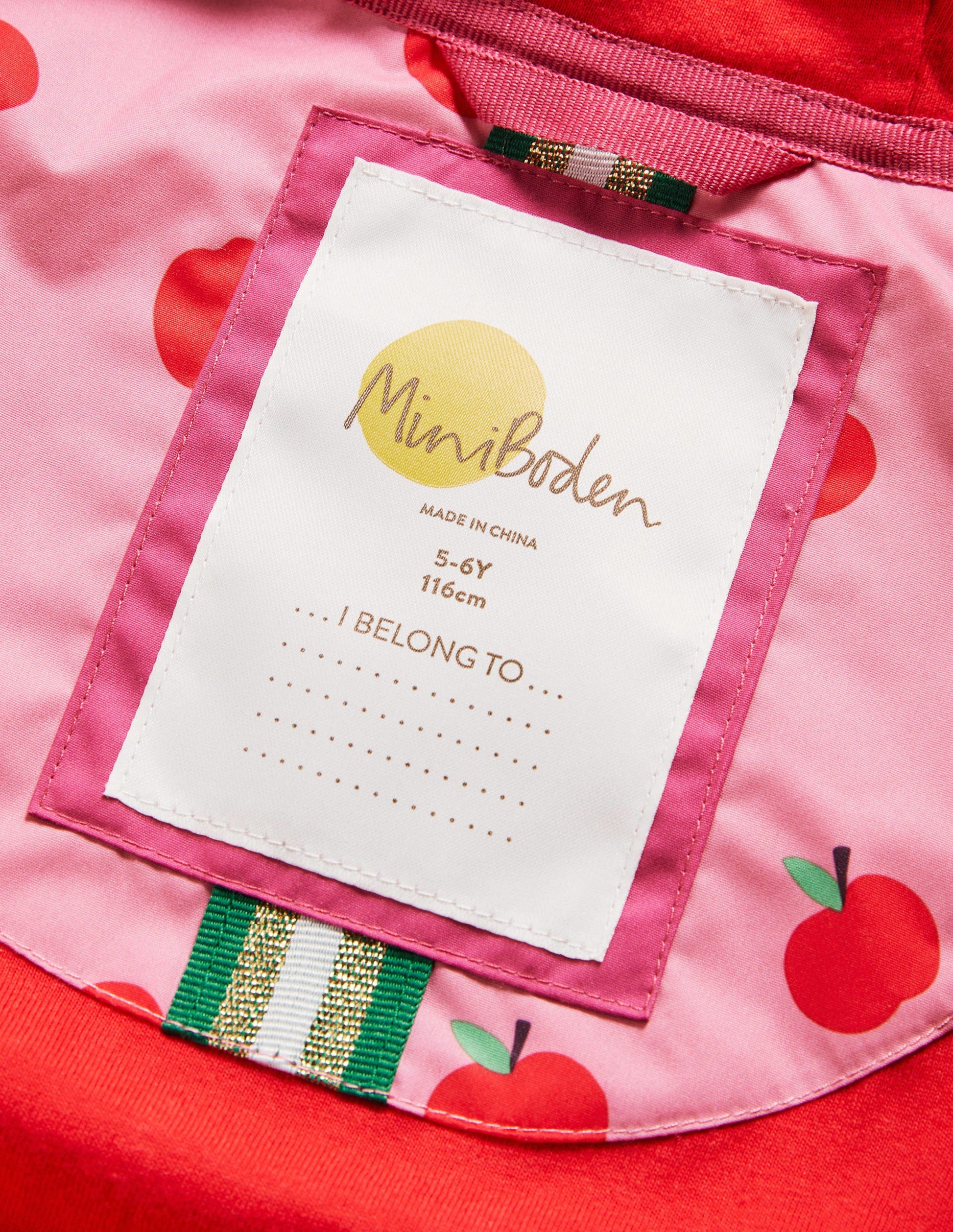 Pink Apple Print Waterproof Jacket-Formica Pink Apples-4