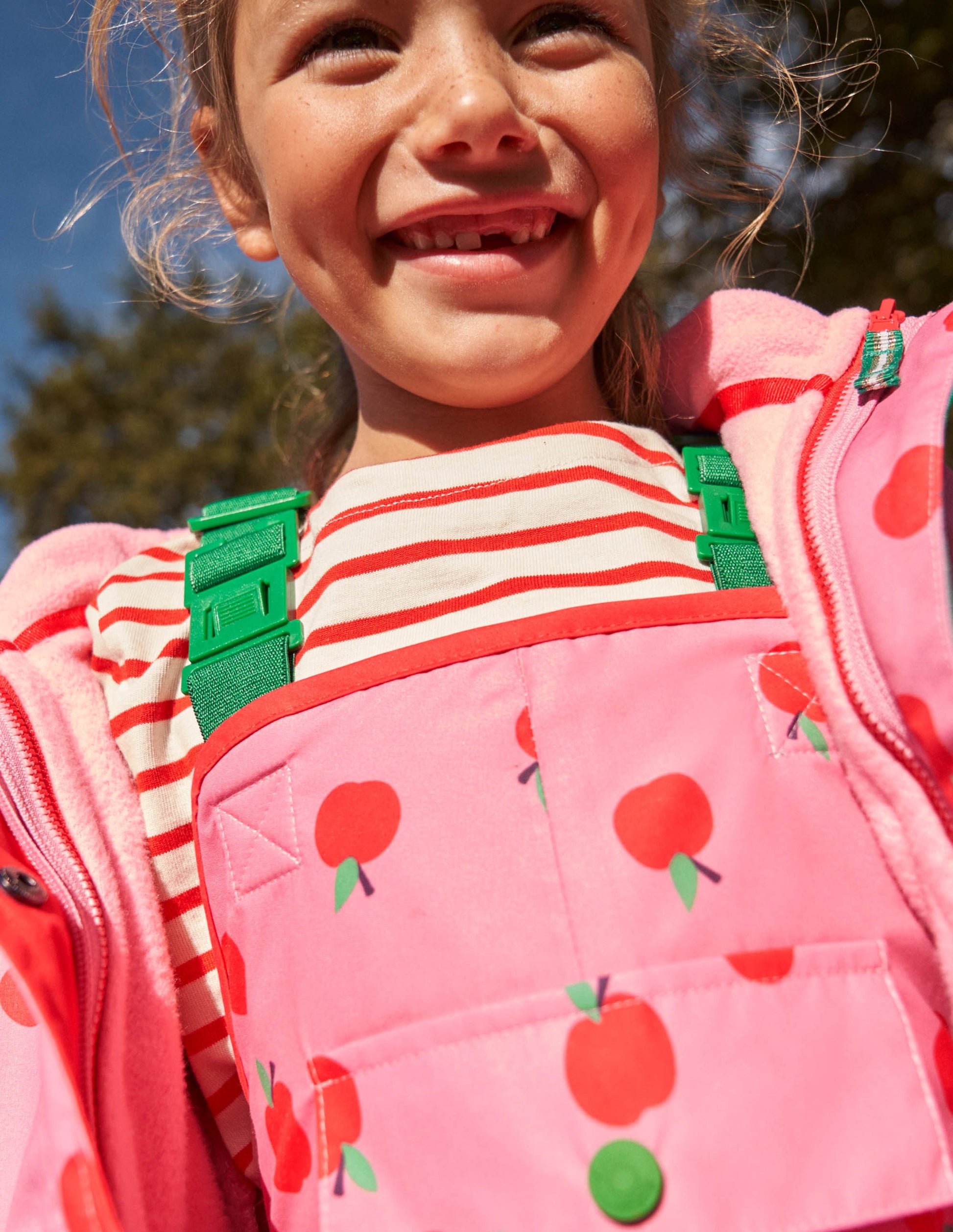 Pink Apple Print Waterproof Jacket-Formica Pink Apples-11