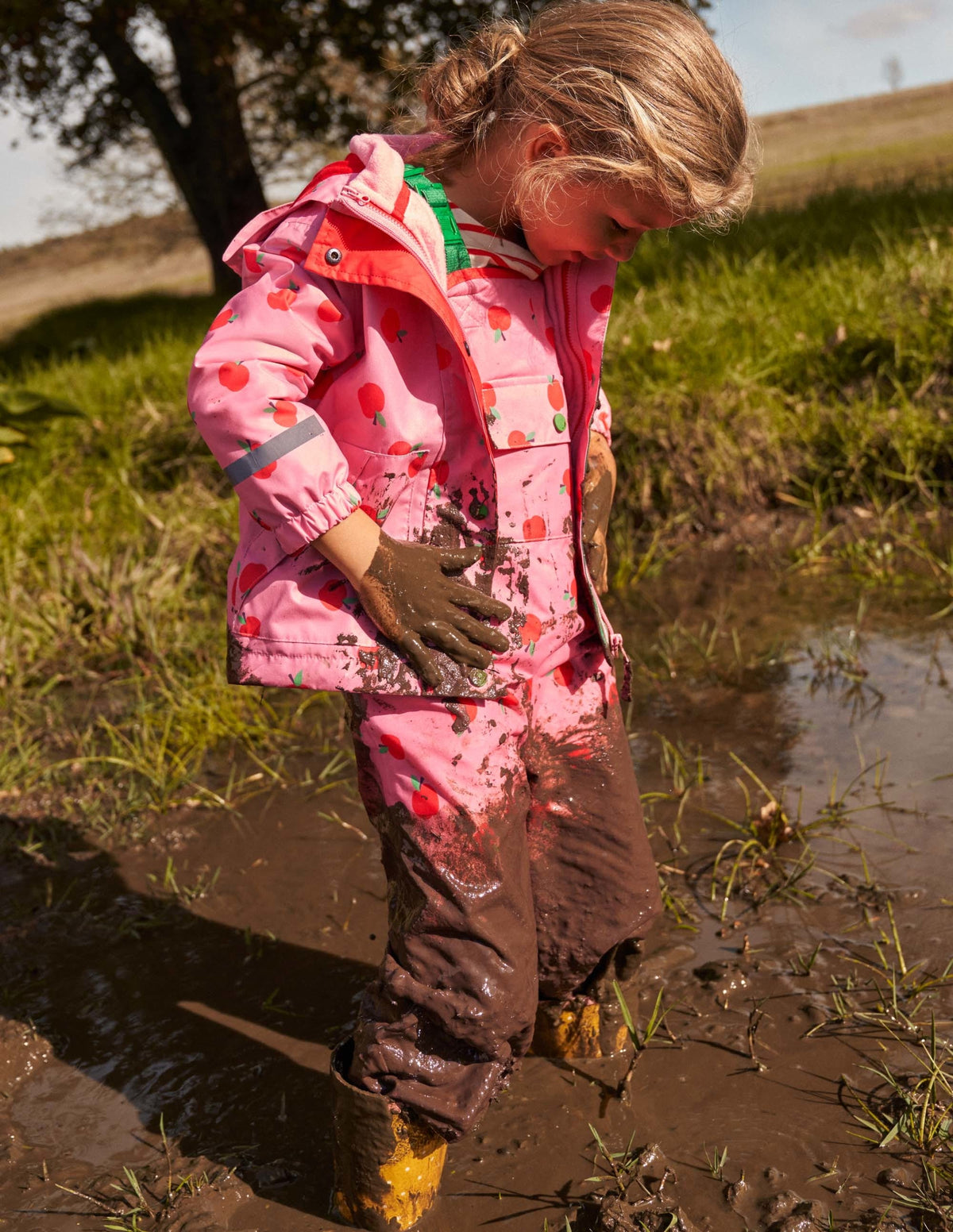 Waterproof Rain Pants-Formica Pink Apples-11