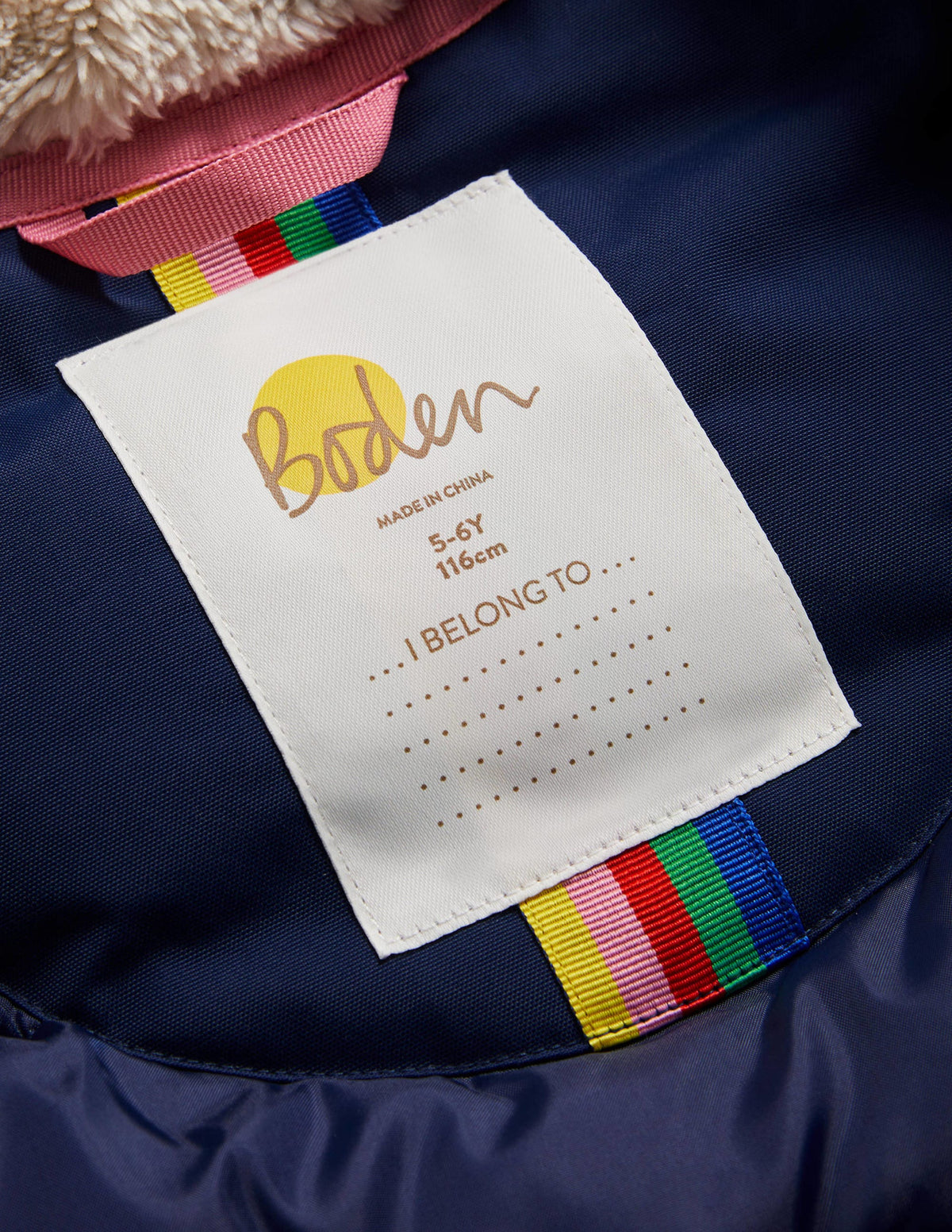 Navy Rainbow Hooded Waterproof Parka-College Navy-4
