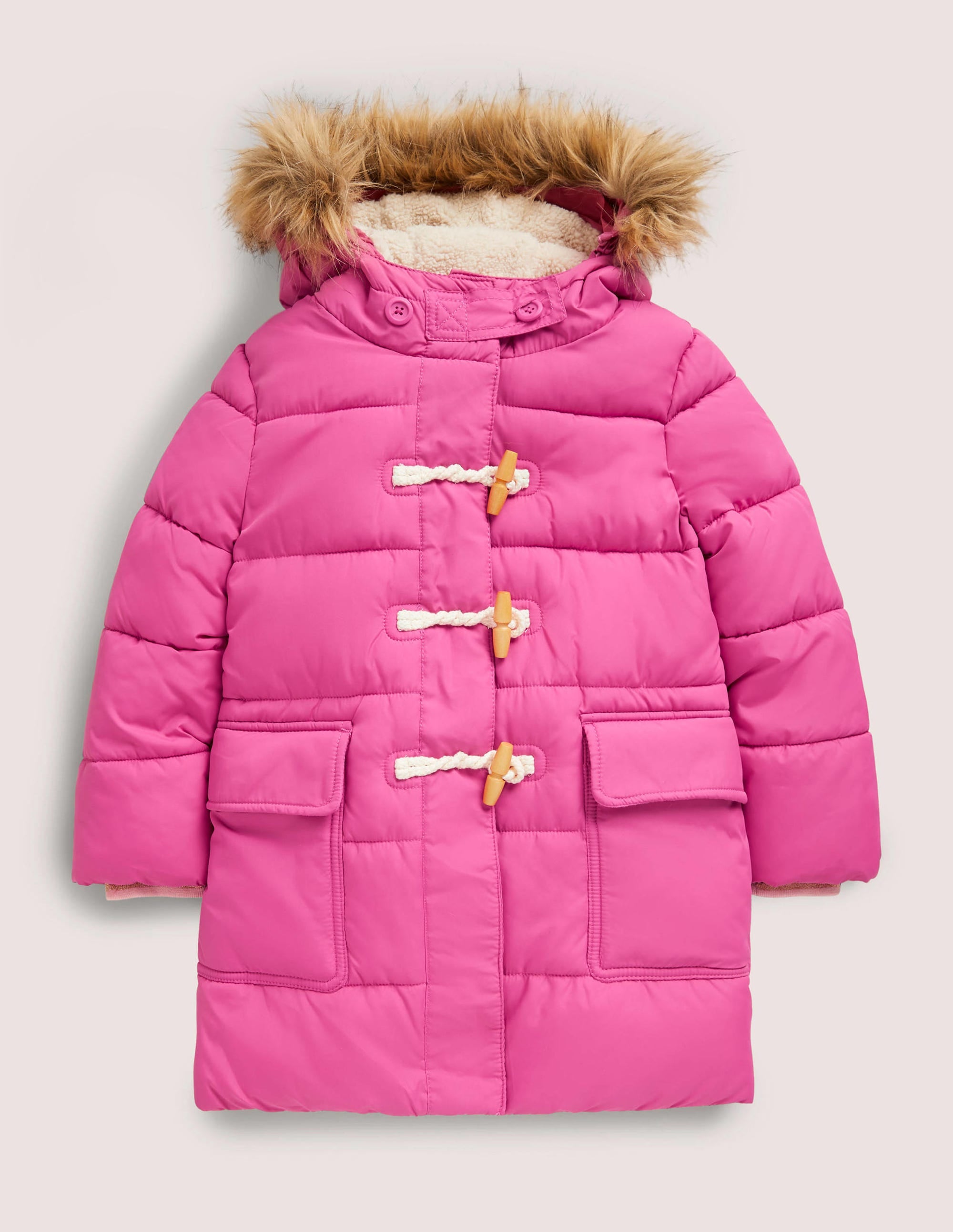 Pink Hooded Puffer Jacket-Sweet Pink - Image 1