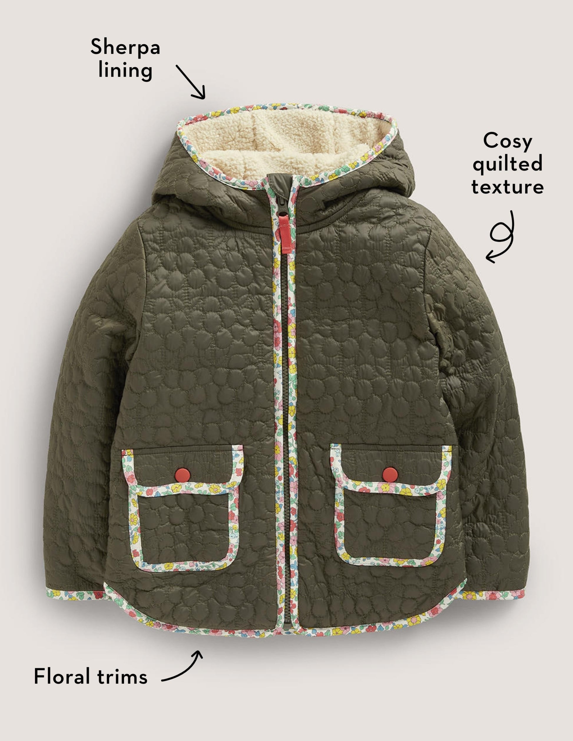 Quilted Jacket-Khaki Green-4