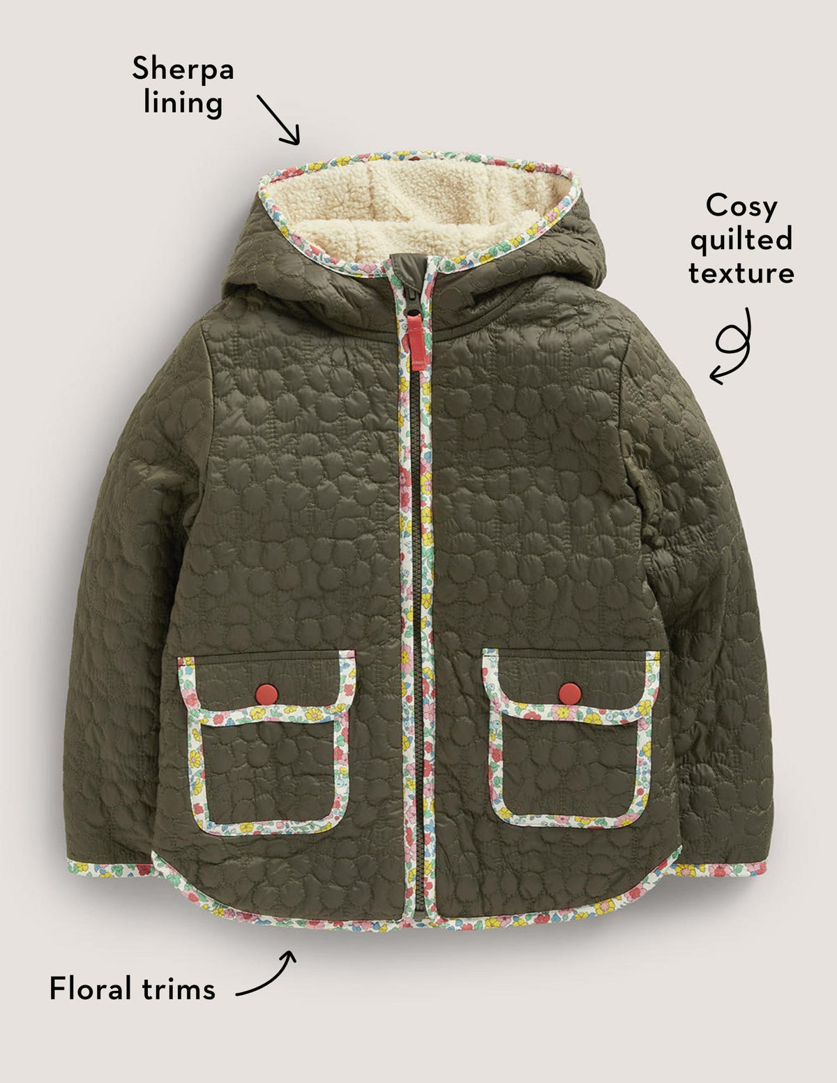 Quilted Jacket-Khaki Green - Image 4