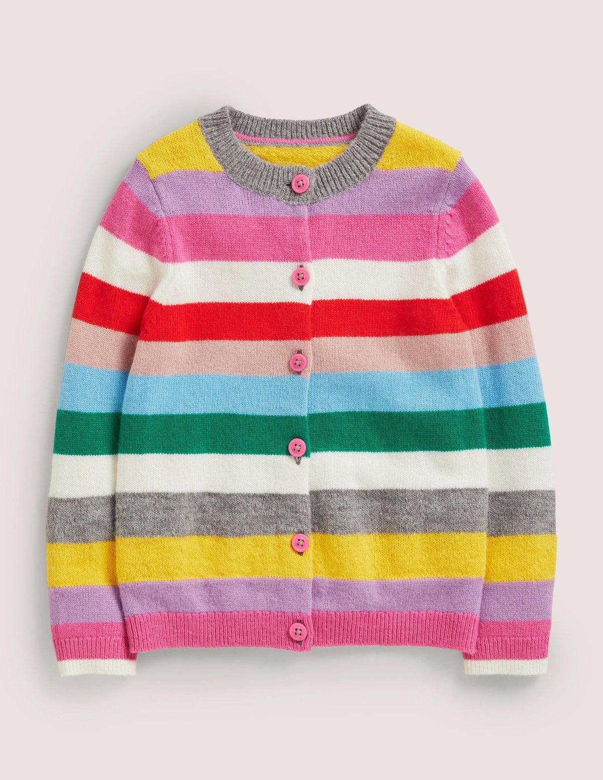 Rainbow Stripe Cardigan-Multi Rainbow Stripe - Image 1